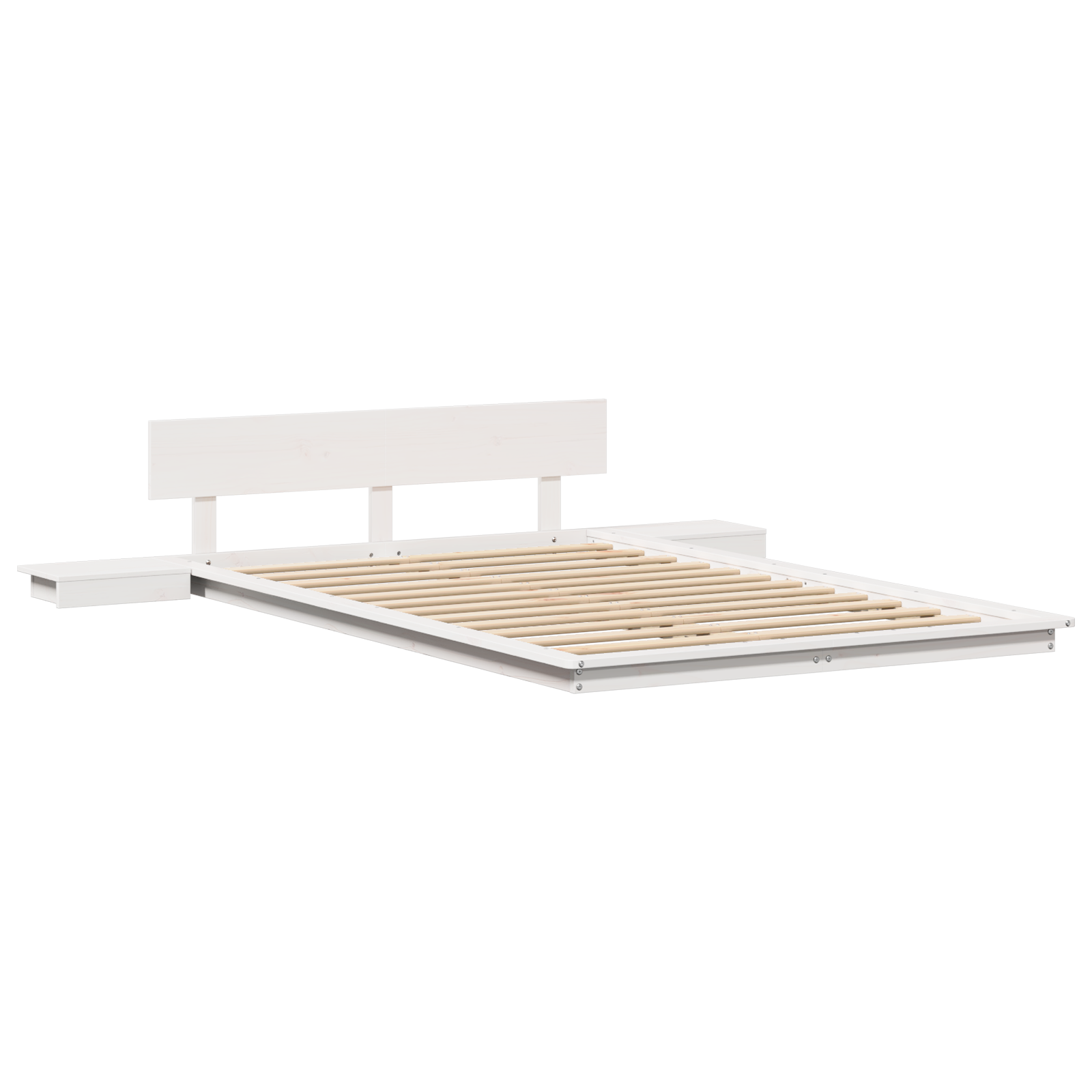 Bed Frame White 120 x 200 cm Wood - Image 2