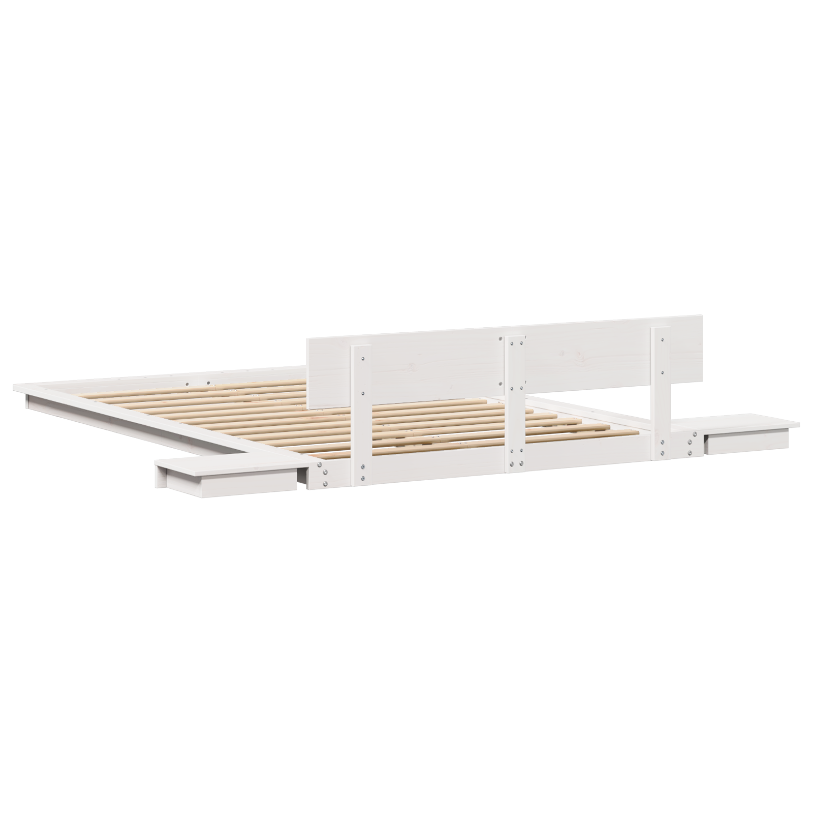 Bed Frame White 120 x 200 cm Wood - Image 7