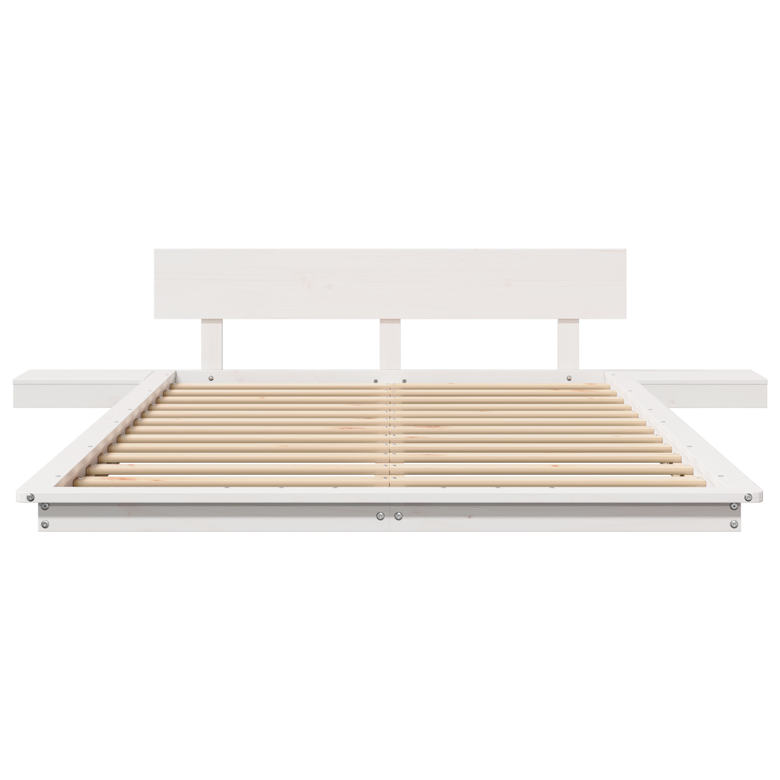 Bed Frame White 120 x 200 cm Wood - Image 5