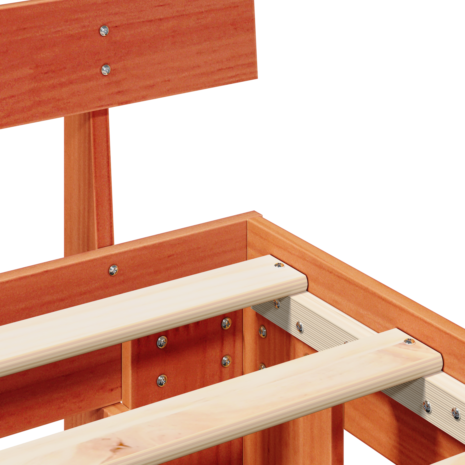 Bedframe Wasbruin 150 x 200 cm Massief grenenhout image 9