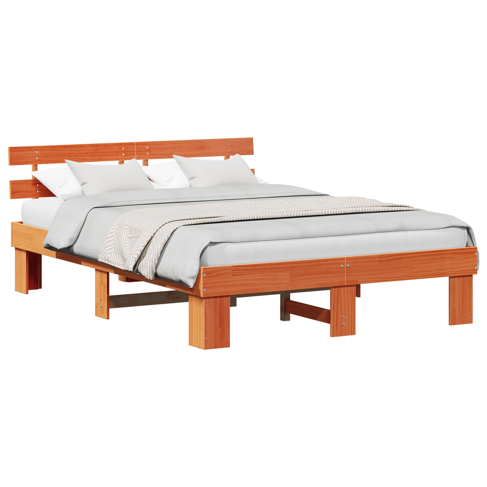 Bedframe Wasbruin 150 x 200 cm Massief grenenhout image 3