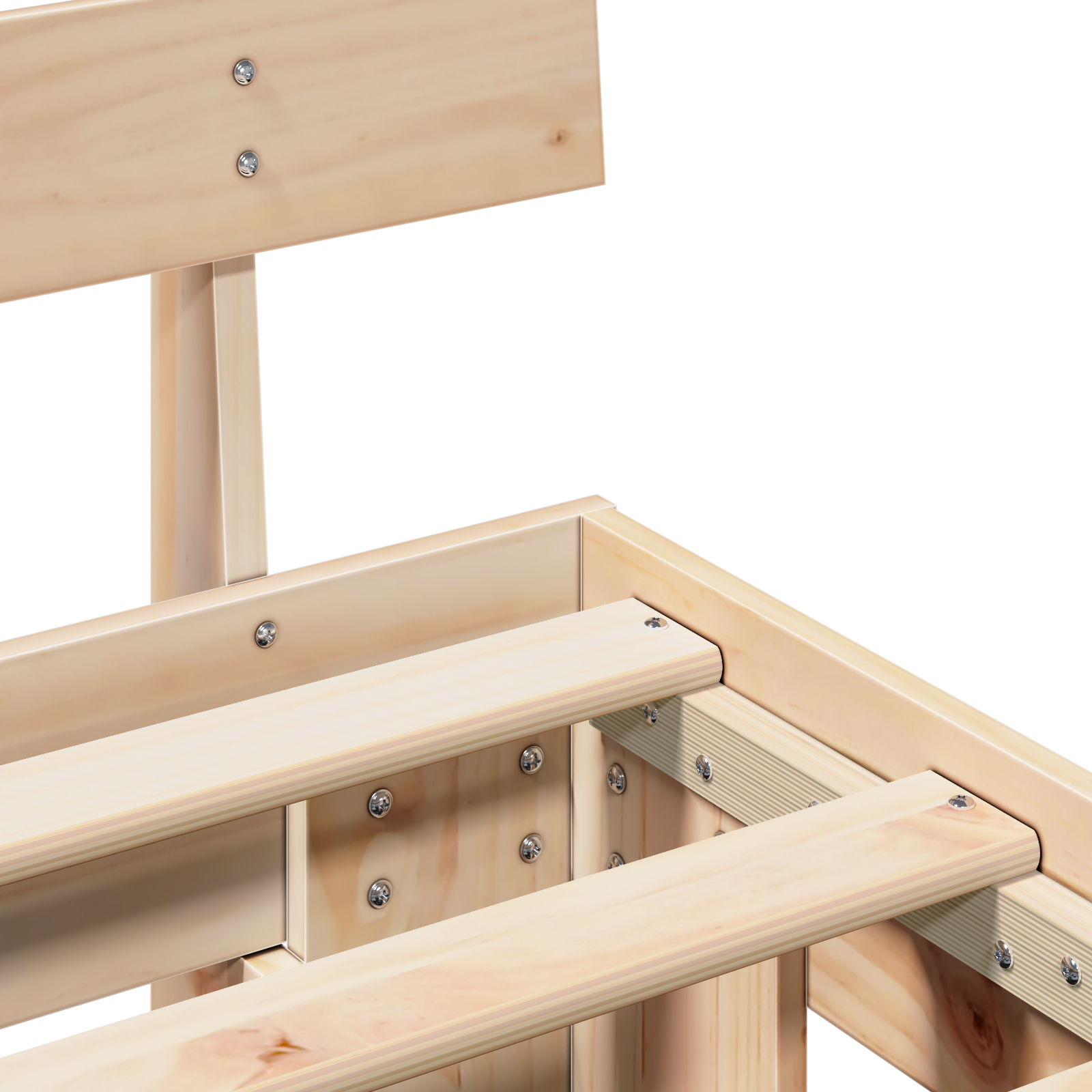 Bed Frame with Headboard 140x200 cm Solid Wood Pine - Image 9