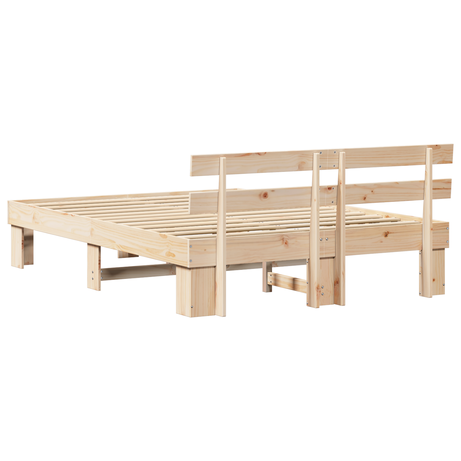 Bed Frame with Headboard 140x200 cm Solid Wood Pine - Image 8
