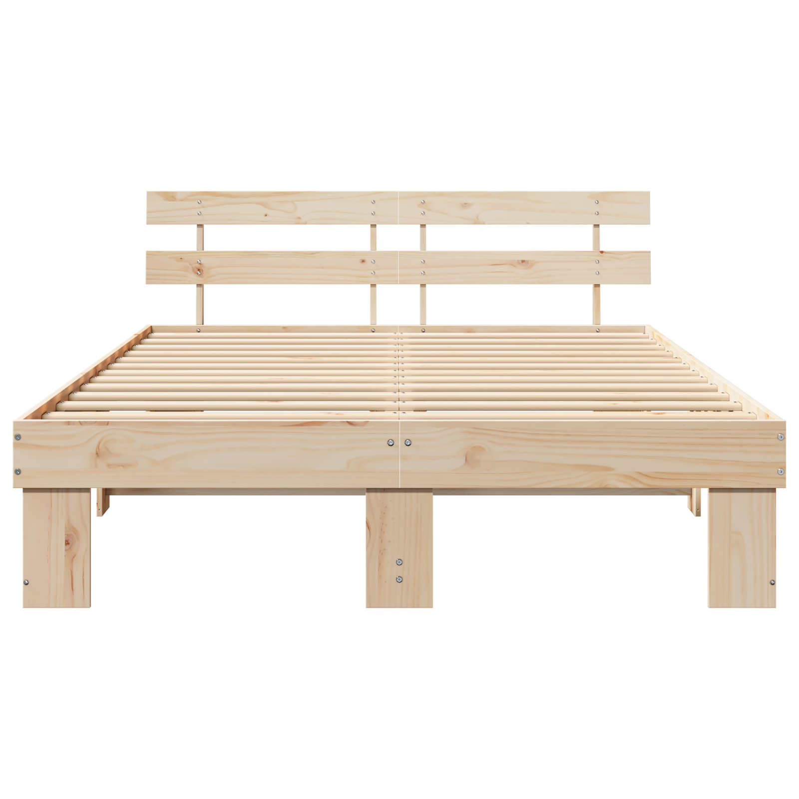 Bed Frame with Headboard 140x200 cm Solid Wood Pine - Image 6