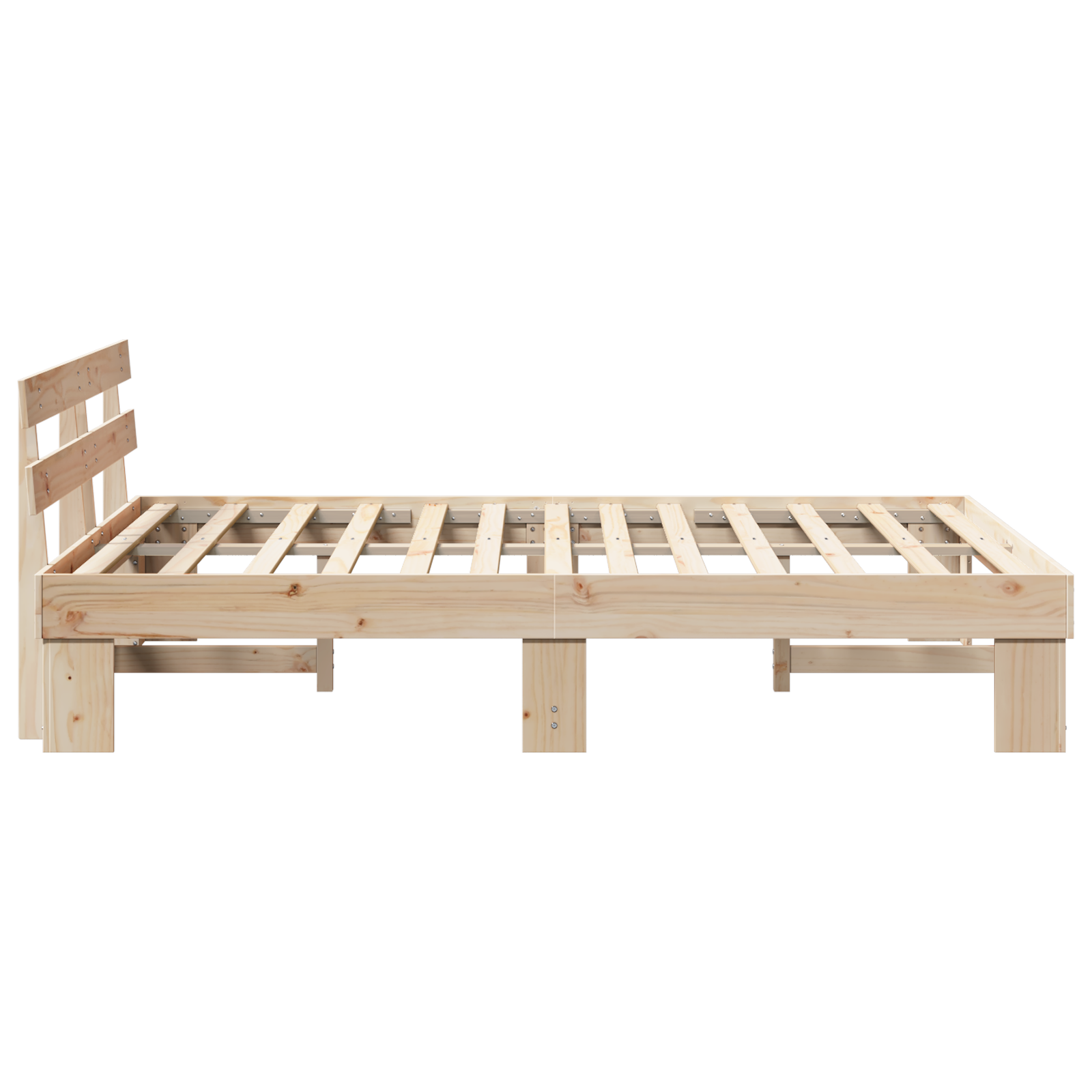 Bed Frame with Headboard 140x200 cm Solid Wood Pine - Image 7