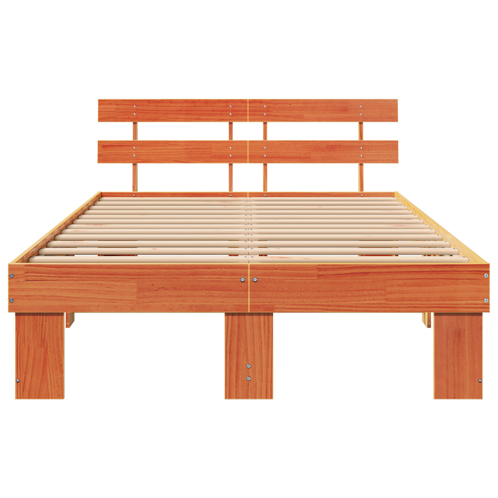 Bed Frame with Headboard Wax Brown 120x200 cm Solid Wood Pine - Image 6