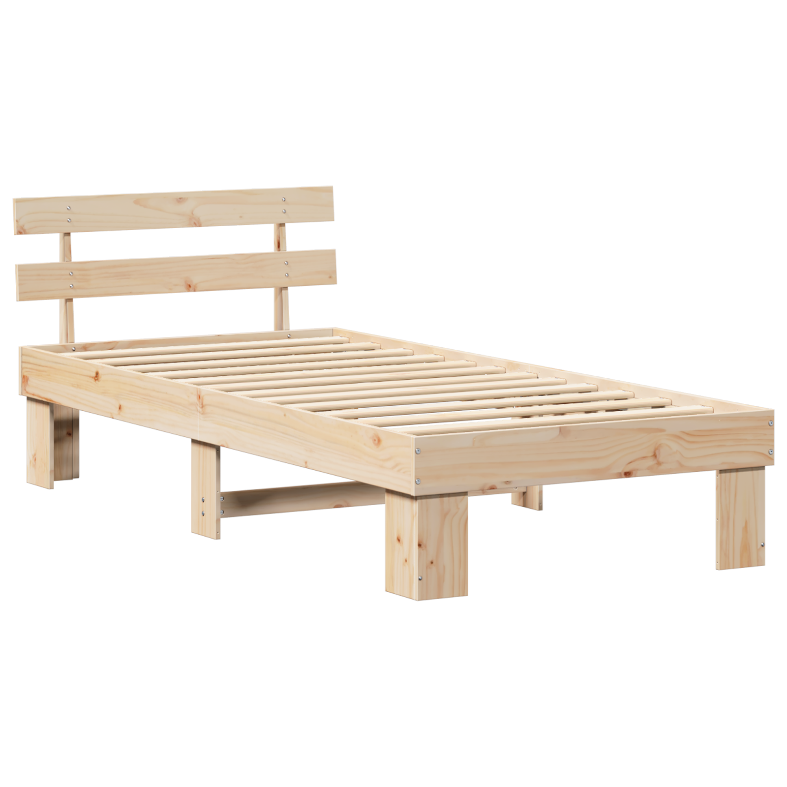 Bed Frame with Headboard 100x200 cm Solid Wood Pine - Image 3
