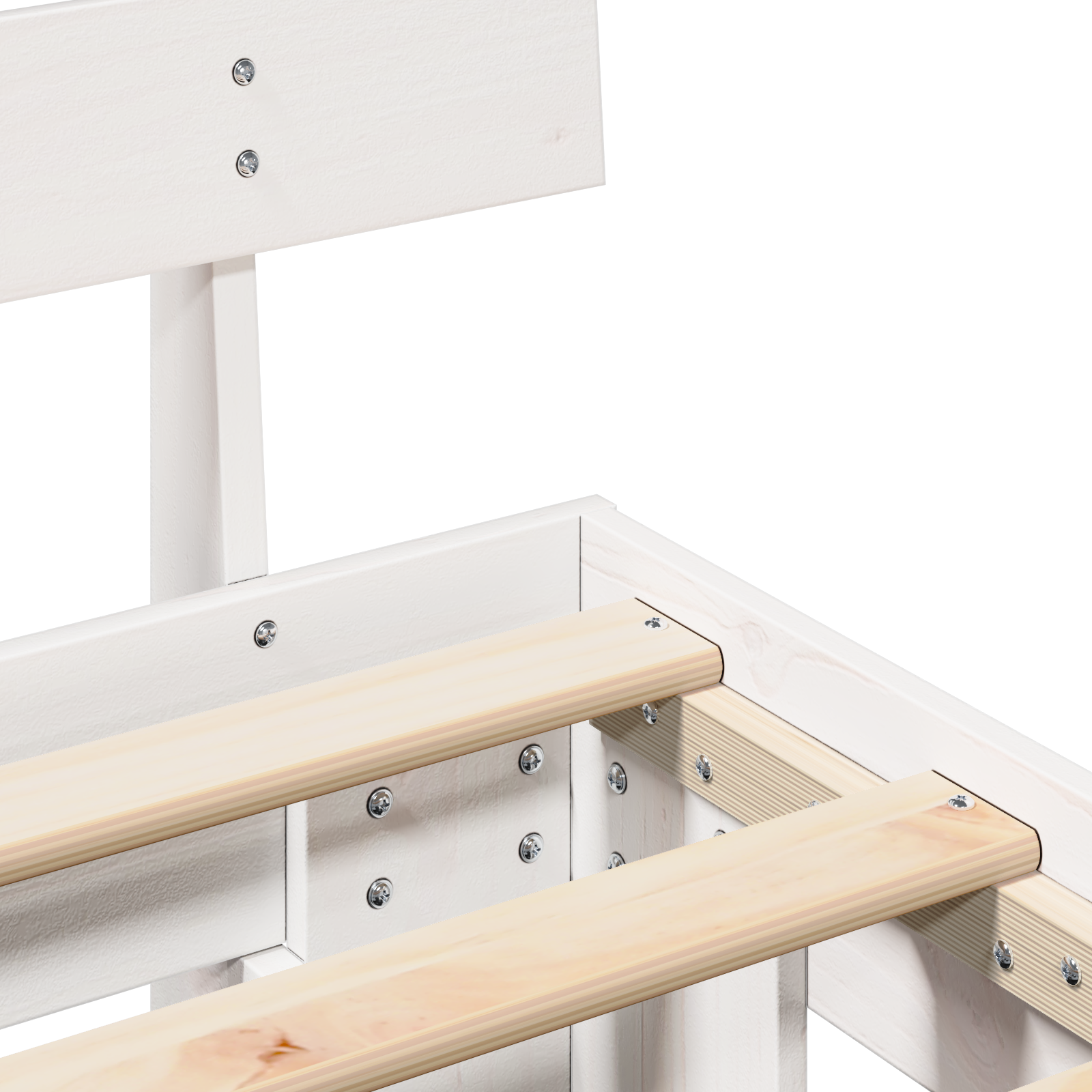 Bed Frame with Headboard White 100x200 cm Solid Wood Pine - Image 9