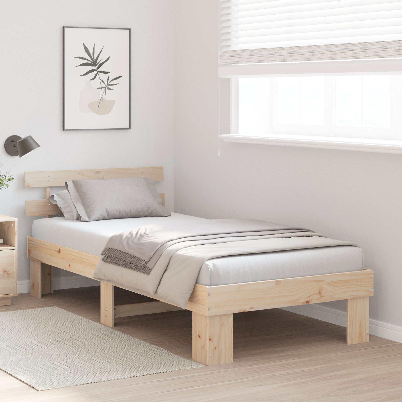 Bed Frame with Headboard 80x200 cm Solid Wood Pine - Image 5