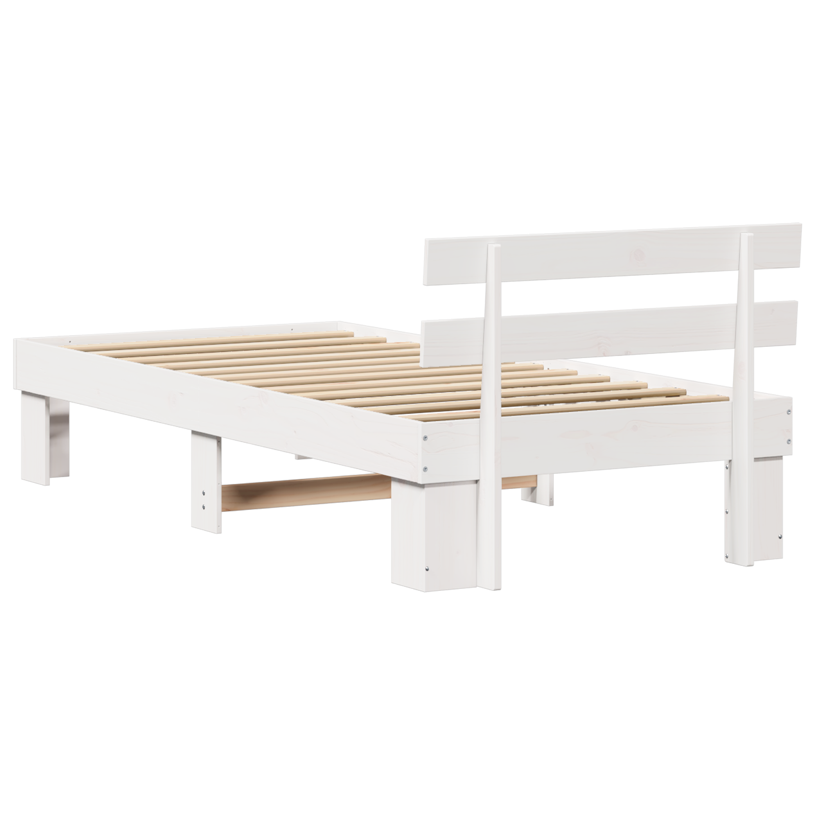 Bed Frame with Headboard White 80x200 cm Solid Wood Pine - Image 8