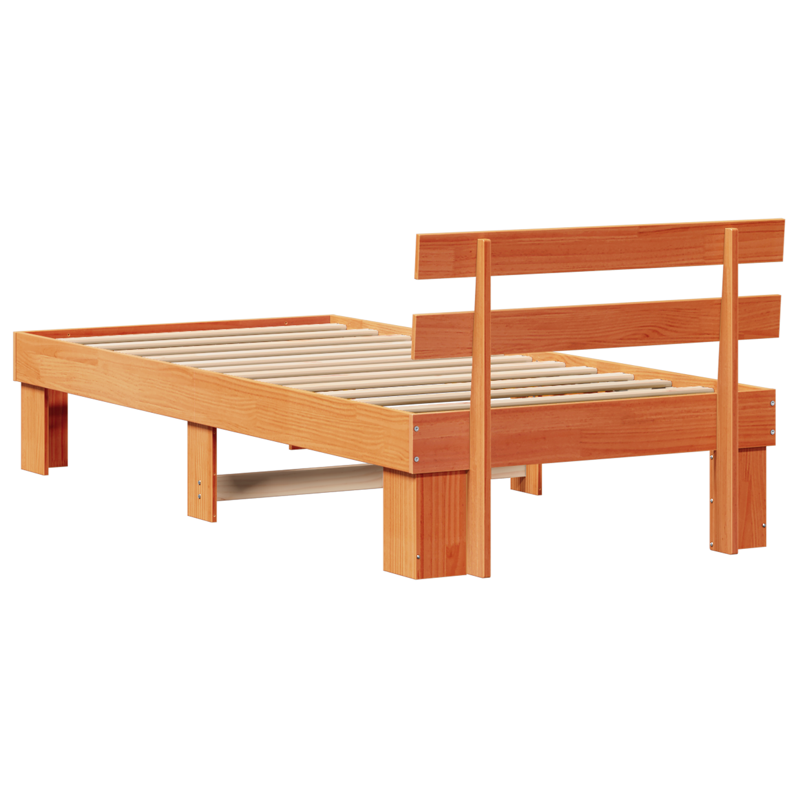 Bed Frame with Headboard Wax Brown 90x190 cm Solid Wood Pine - Image 8
