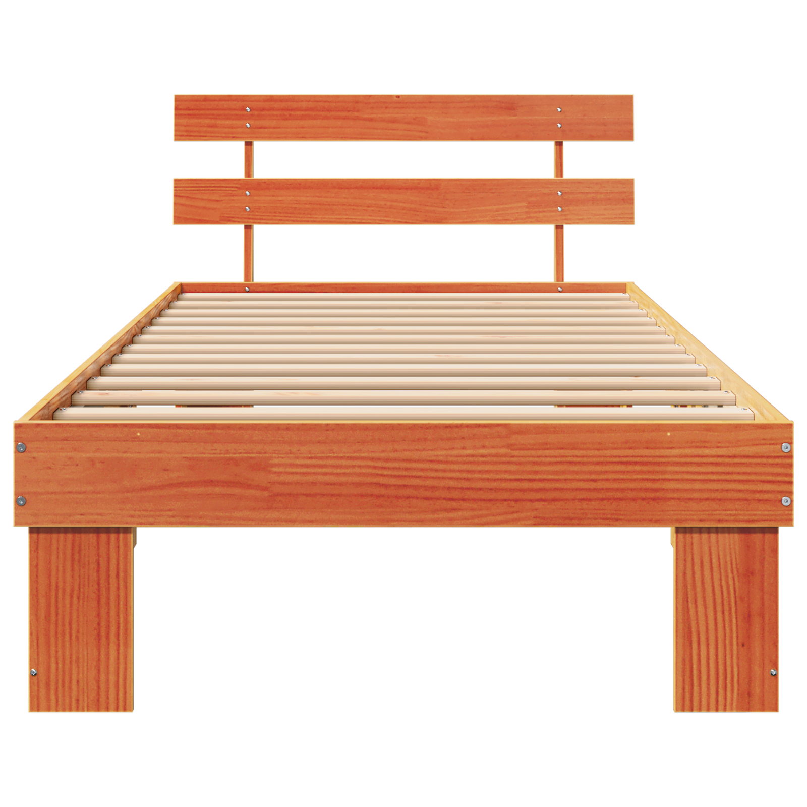 Bed Frame with Headboard Wax Brown 90x190 cm Solid Wood Pine - Image 6