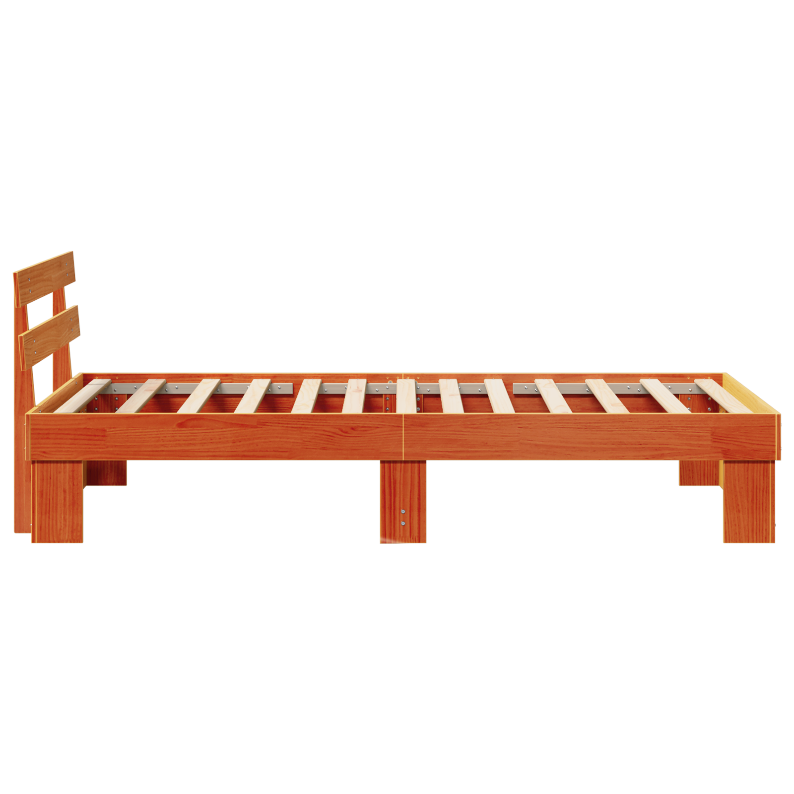 Bed Frame with Headboard Wax Brown 75x190 cm Solid Wood Pine - Image 7