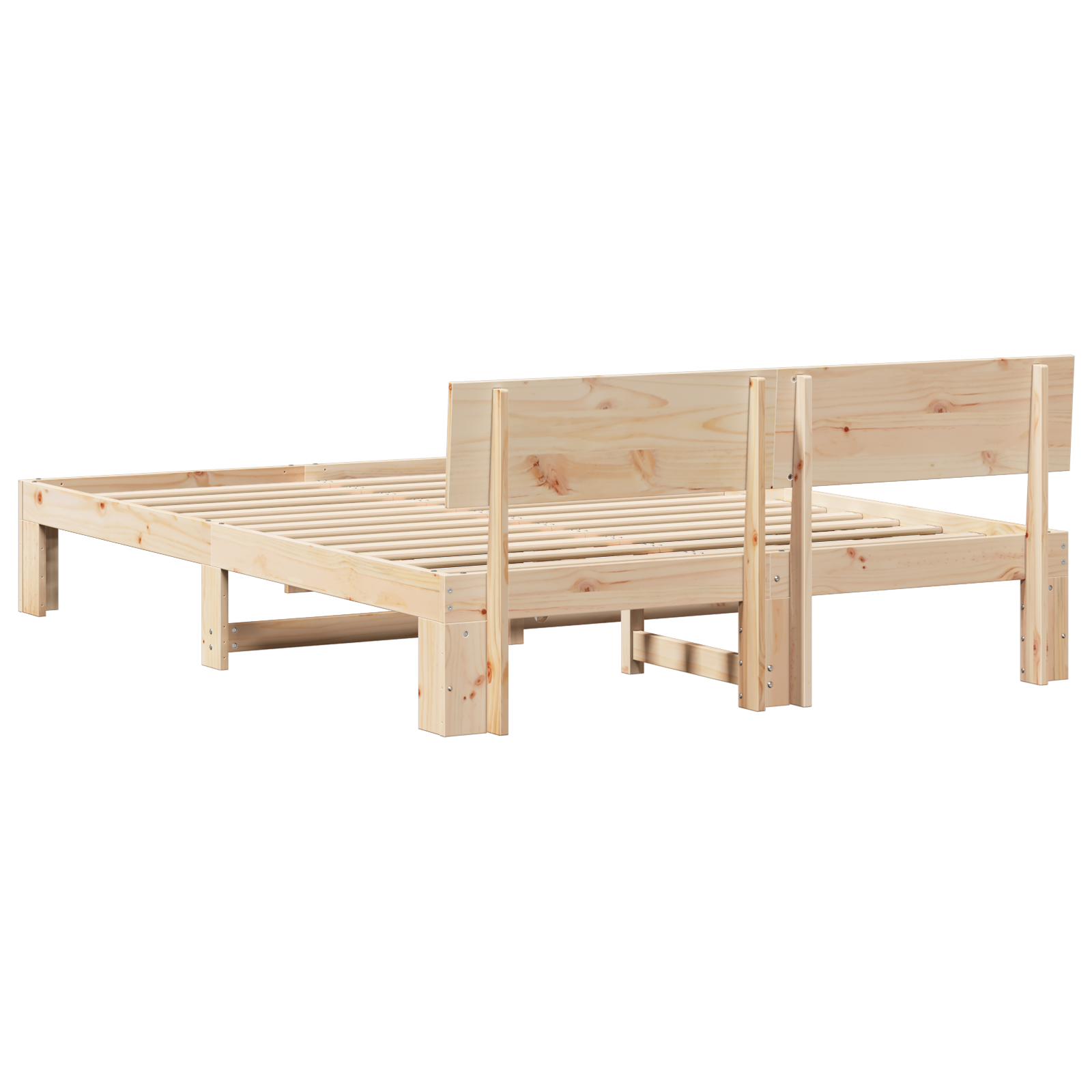 Bed Frame with Headboard 160x200 cm Solid Pine Wood - Image 8