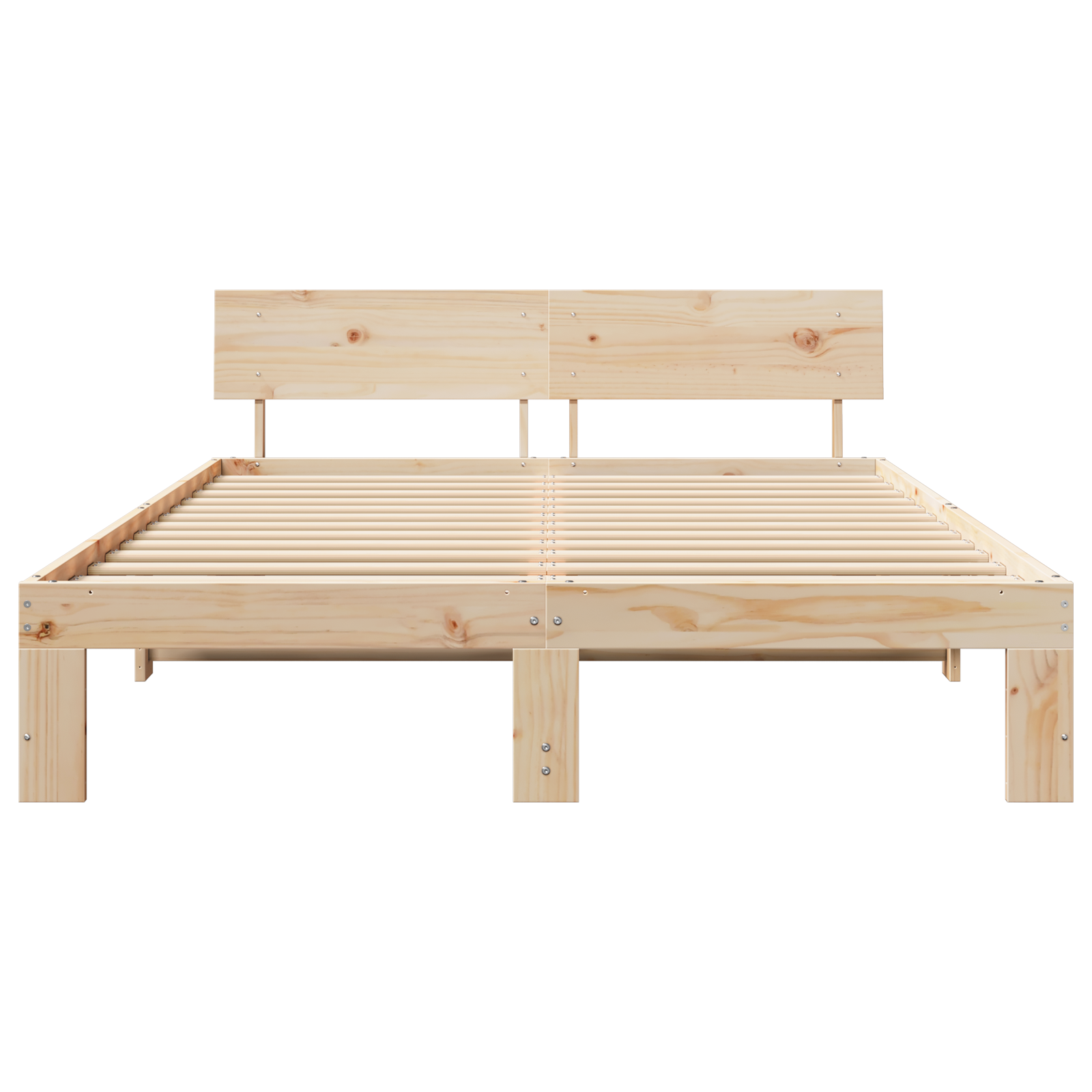 Bed Frame with Headboard 160x200 cm Solid Pine Wood - Image 6