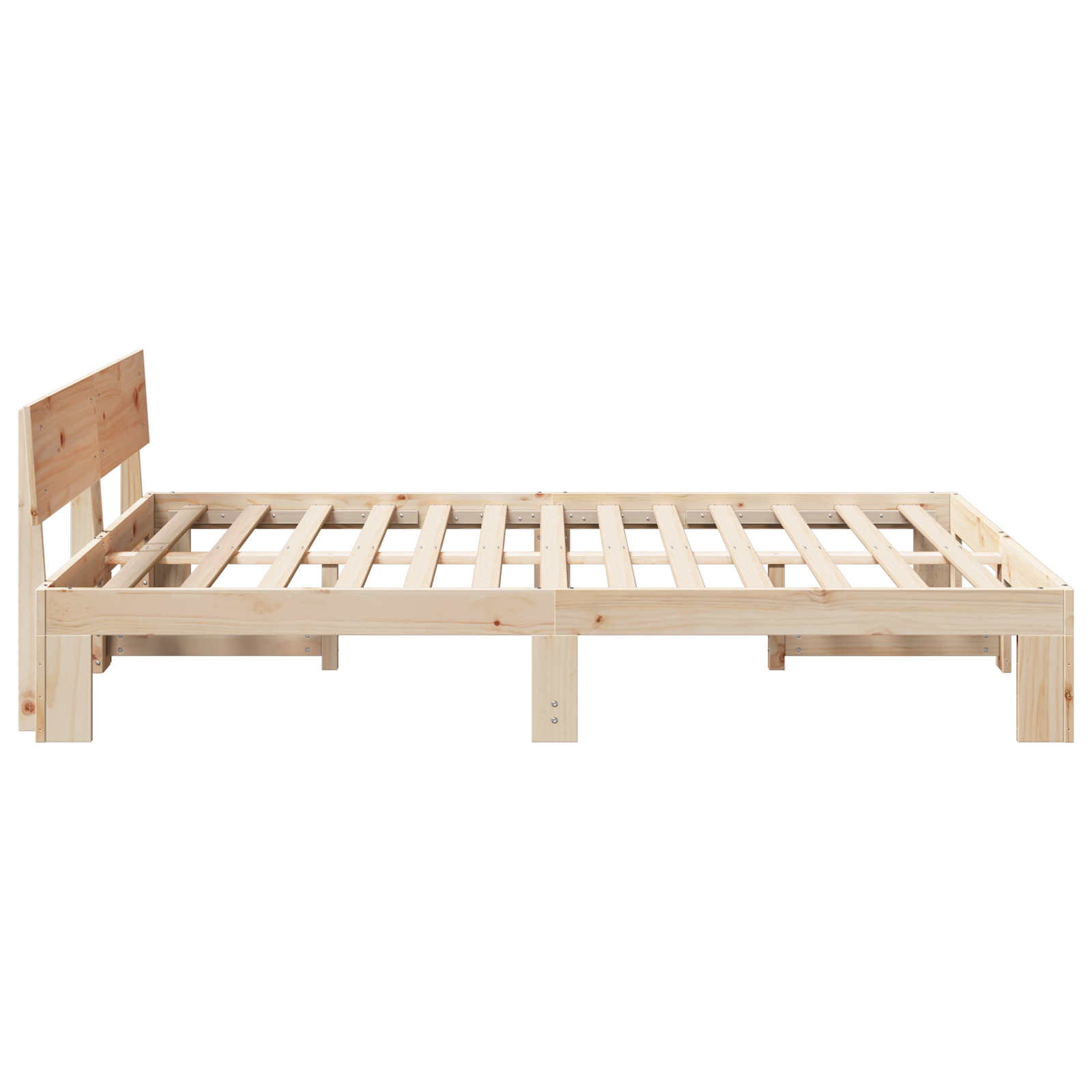 Bed Frame with Headboard 160x200 cm Solid Pine Wood - Image 7