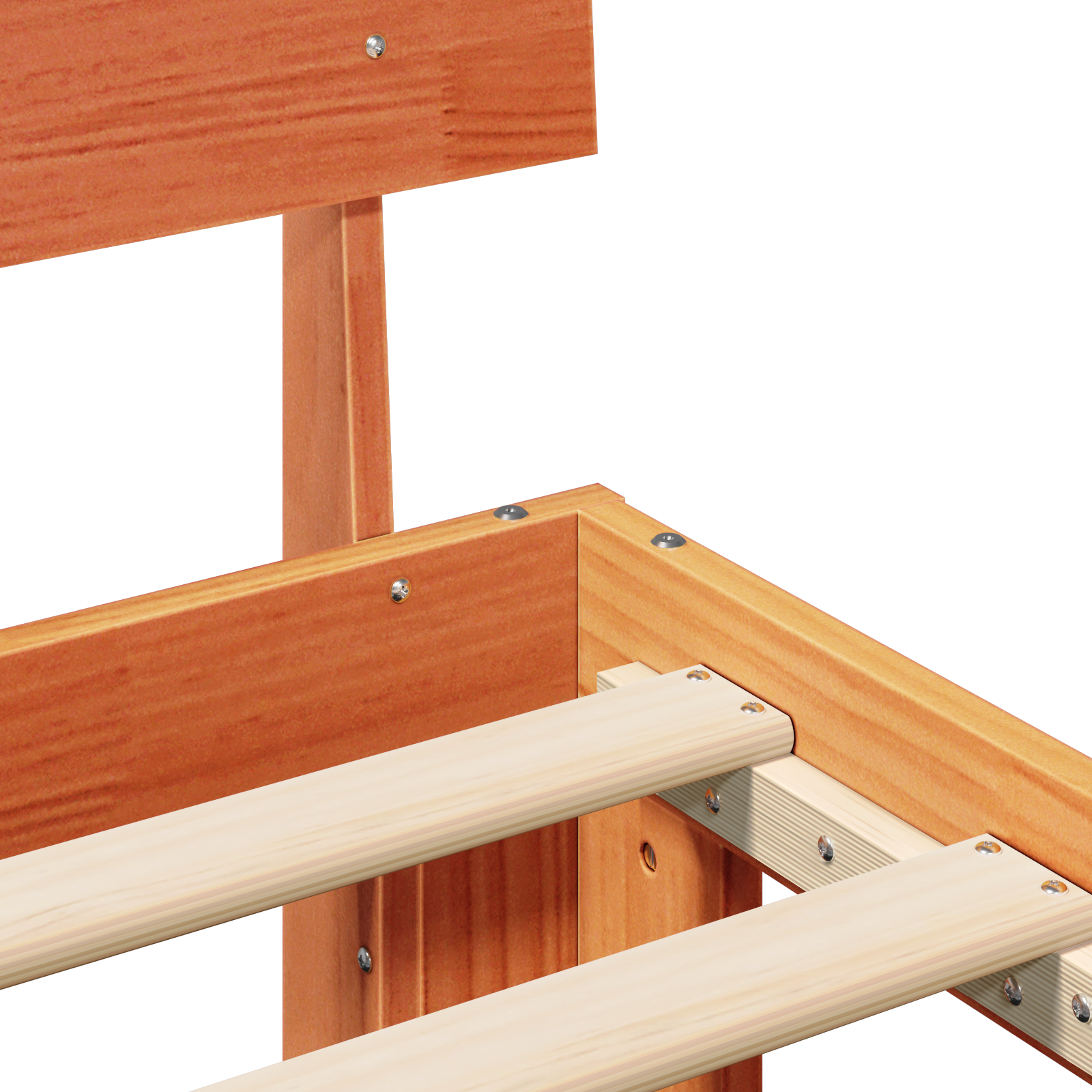 Bed Frame with Headboard Wax Brown 90x190 cm Solid Pine Wood - Image 9