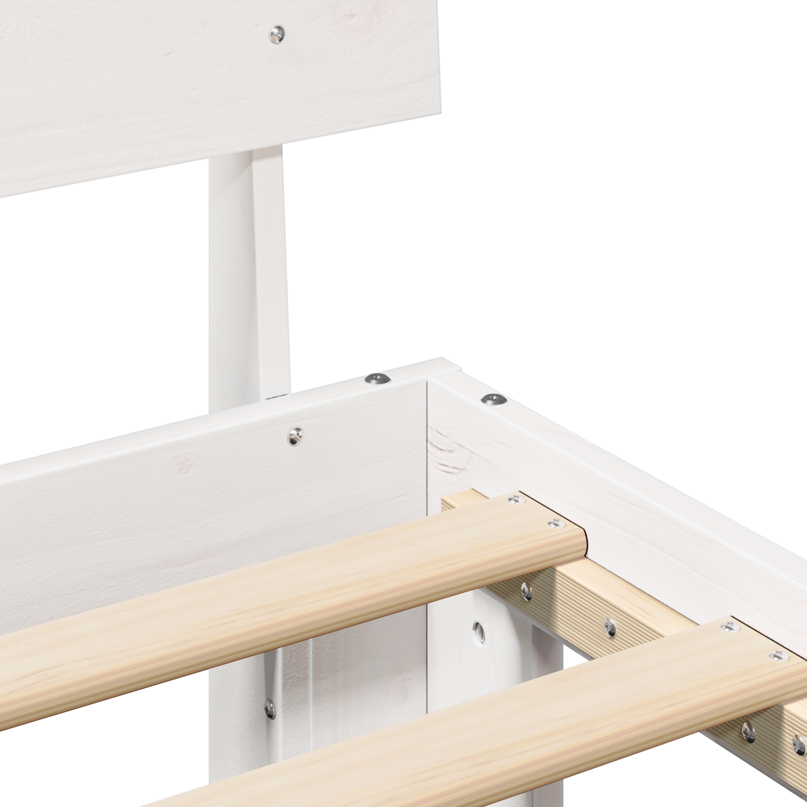 lovos rėmas su galvūgaliu balta 75x190 cm solidžios pušies - Image 9