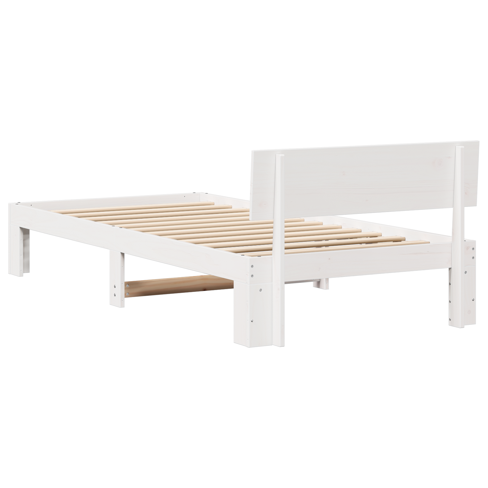Bedframe met hoofdeinde Wit 75 x 190 cm Massief grenenhout image 8