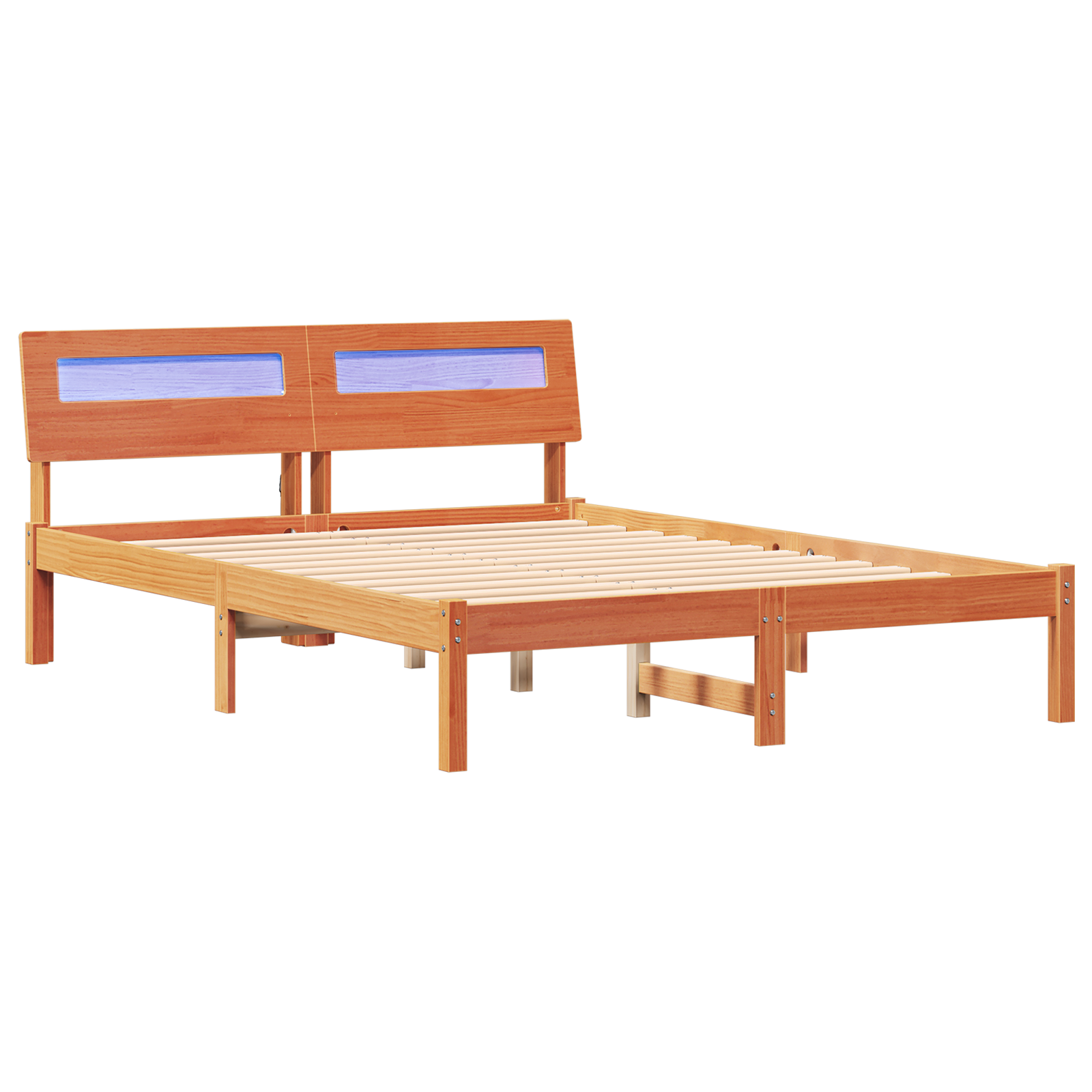 Bedframe Wasbruin 135 x 190 cm Massief grenenhout
