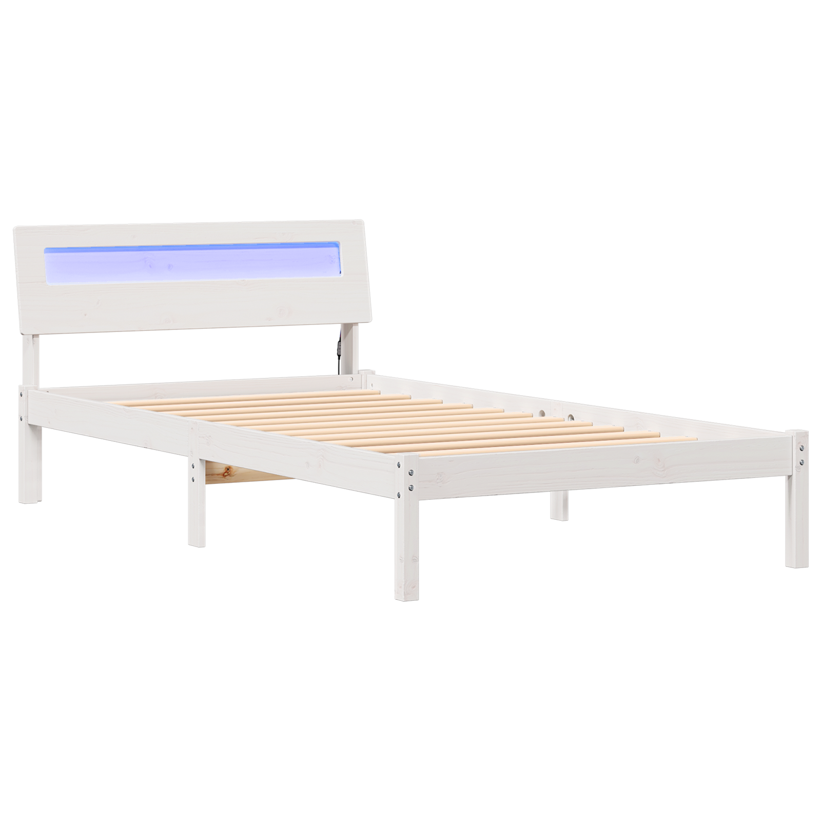 Bedframe met hoofdeinde Wit 100 x 200 cm Massief grenenhout image 2