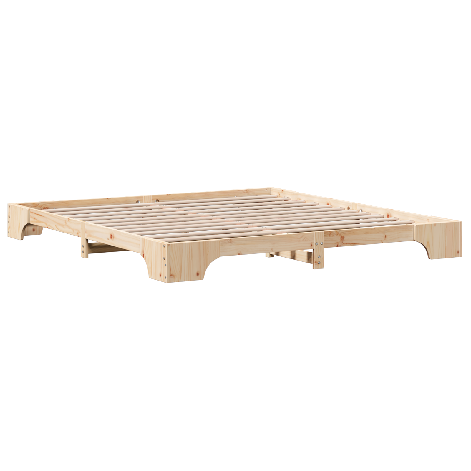 Bed Frame Natural Solid Pine wood 180 x 200 cm Durable - Image 3