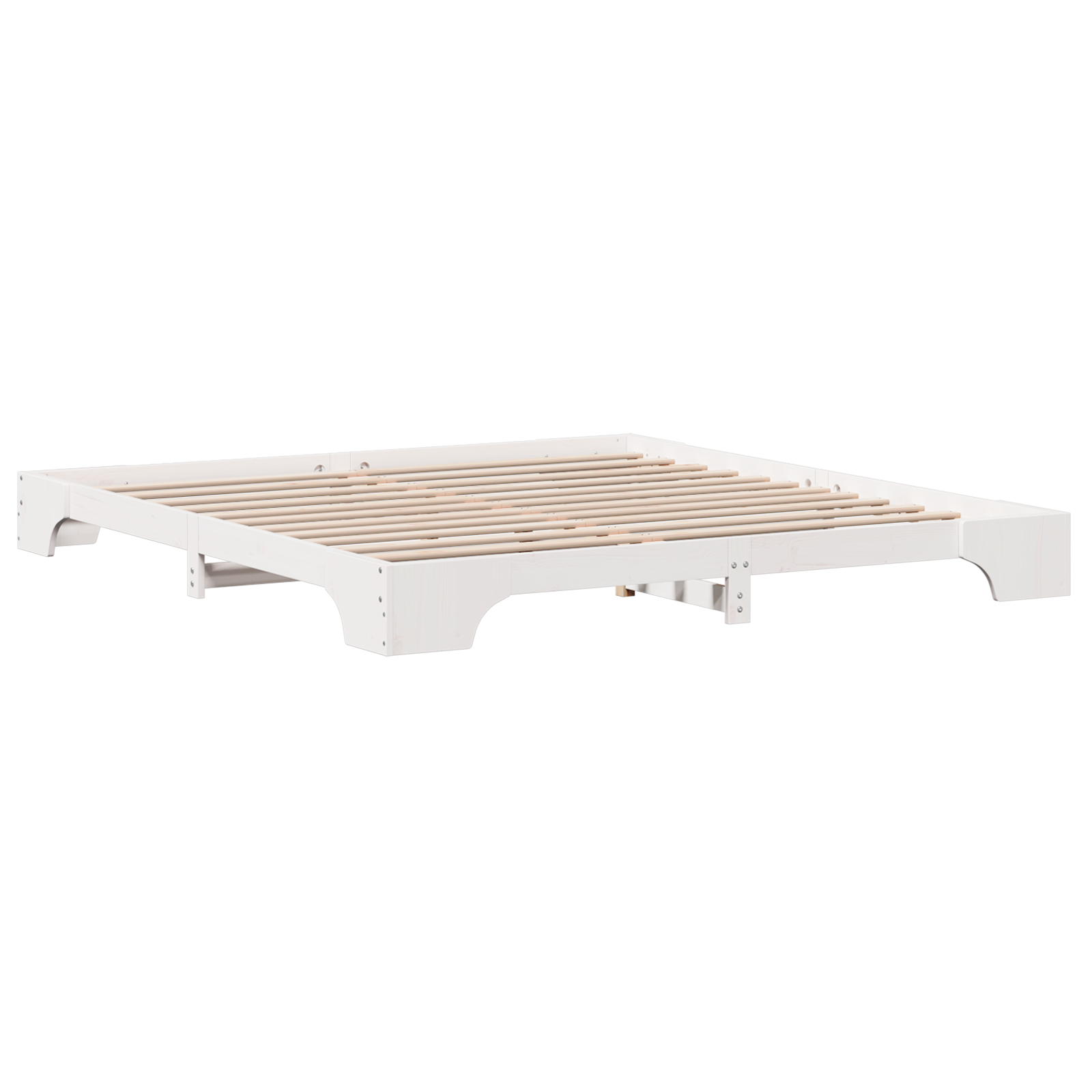 Bed Frame White Wood 180 x 200 cm Durable Bed Frame - Image 3