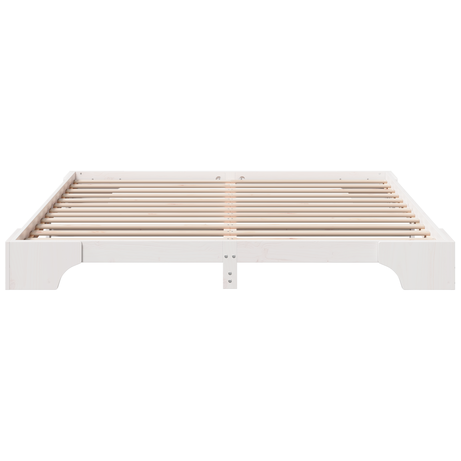 Bed Frame White Wood 180 x 200 cm Durable Bed Frame - Image 6