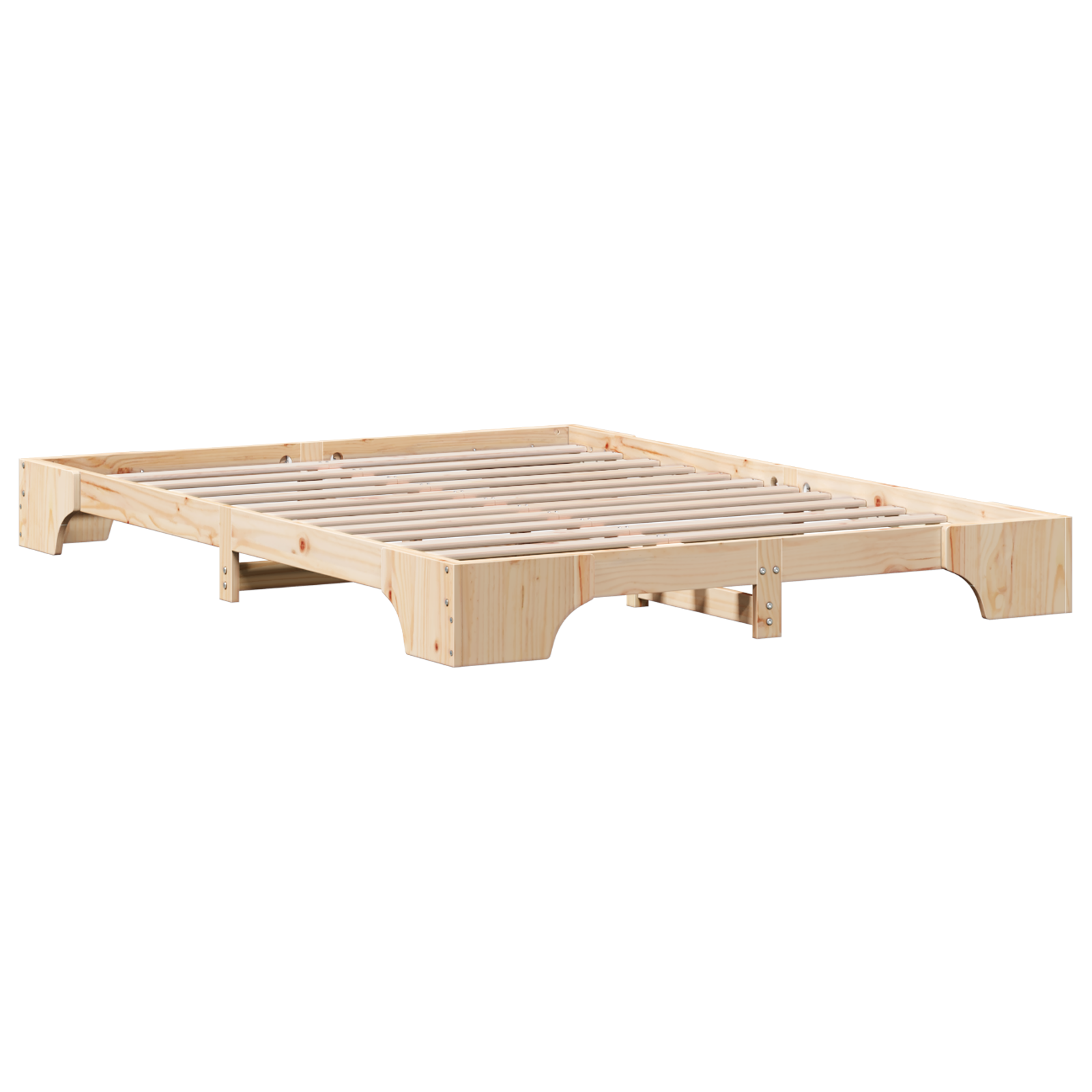  vidaXL Ágykeret 150x200 cm Tömör Fenyő Fából akciós termékkép 1