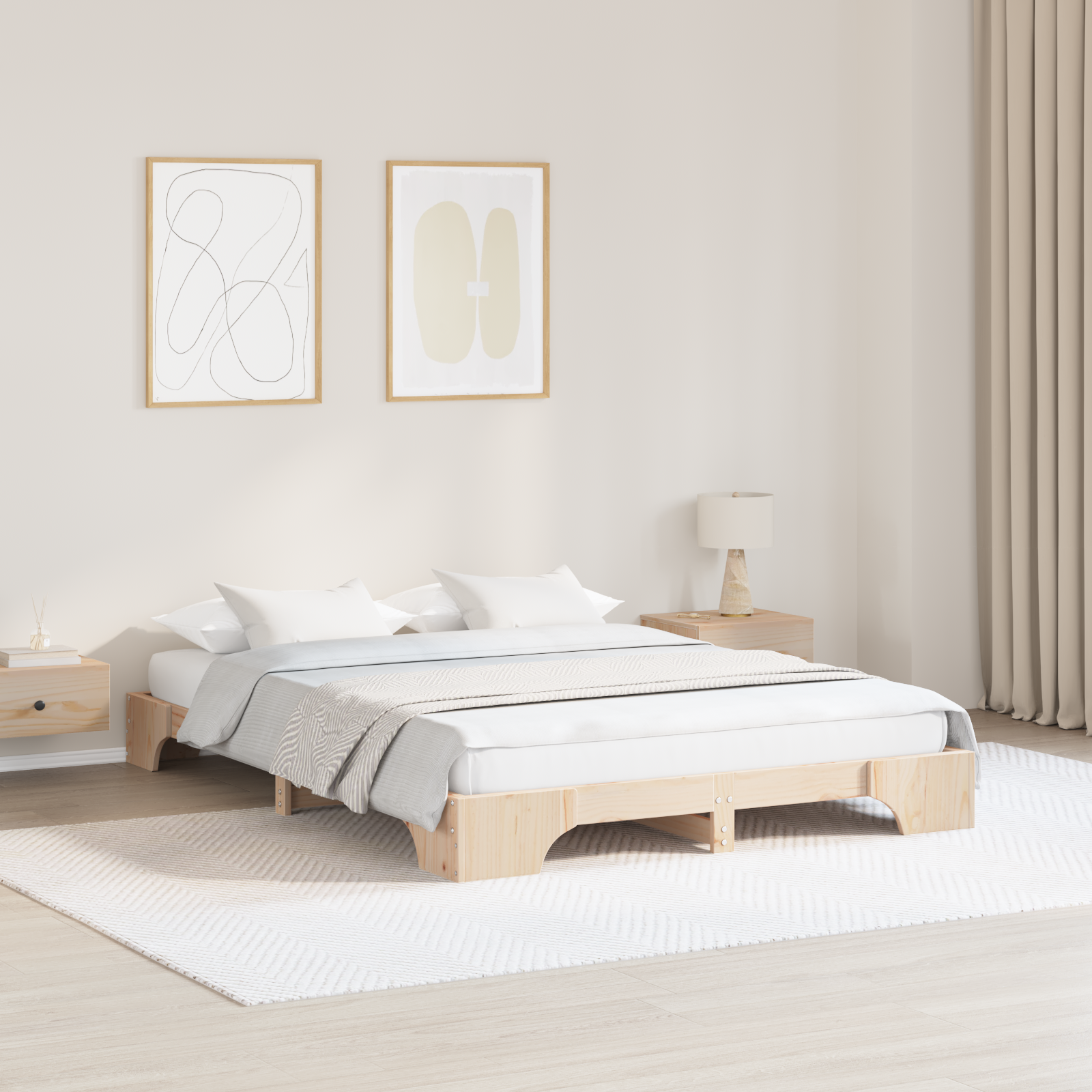 Bedframe 150×200 cm van Massief Grenenhout