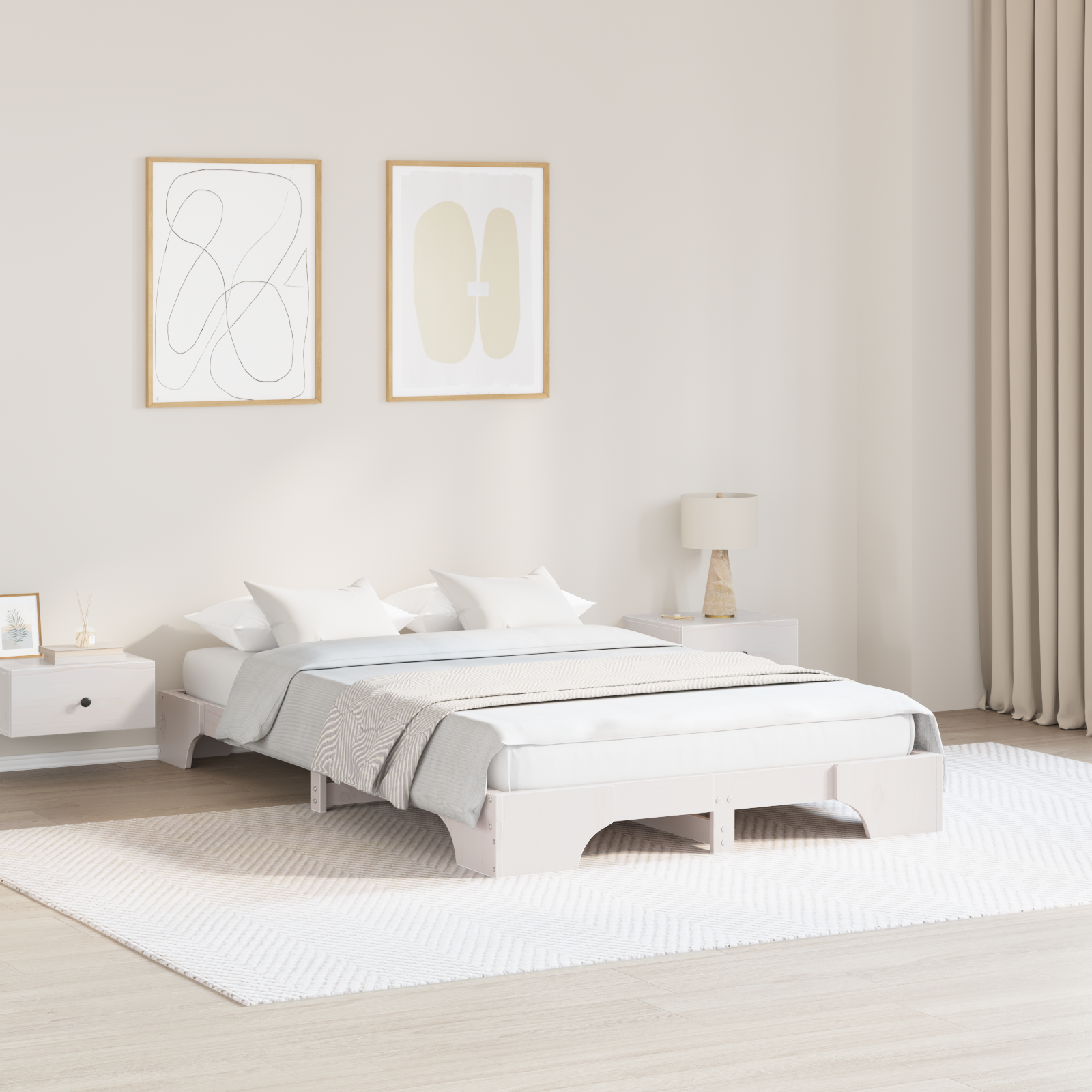 Bedframe Wit 120×200 cm van Massief Grenenhout