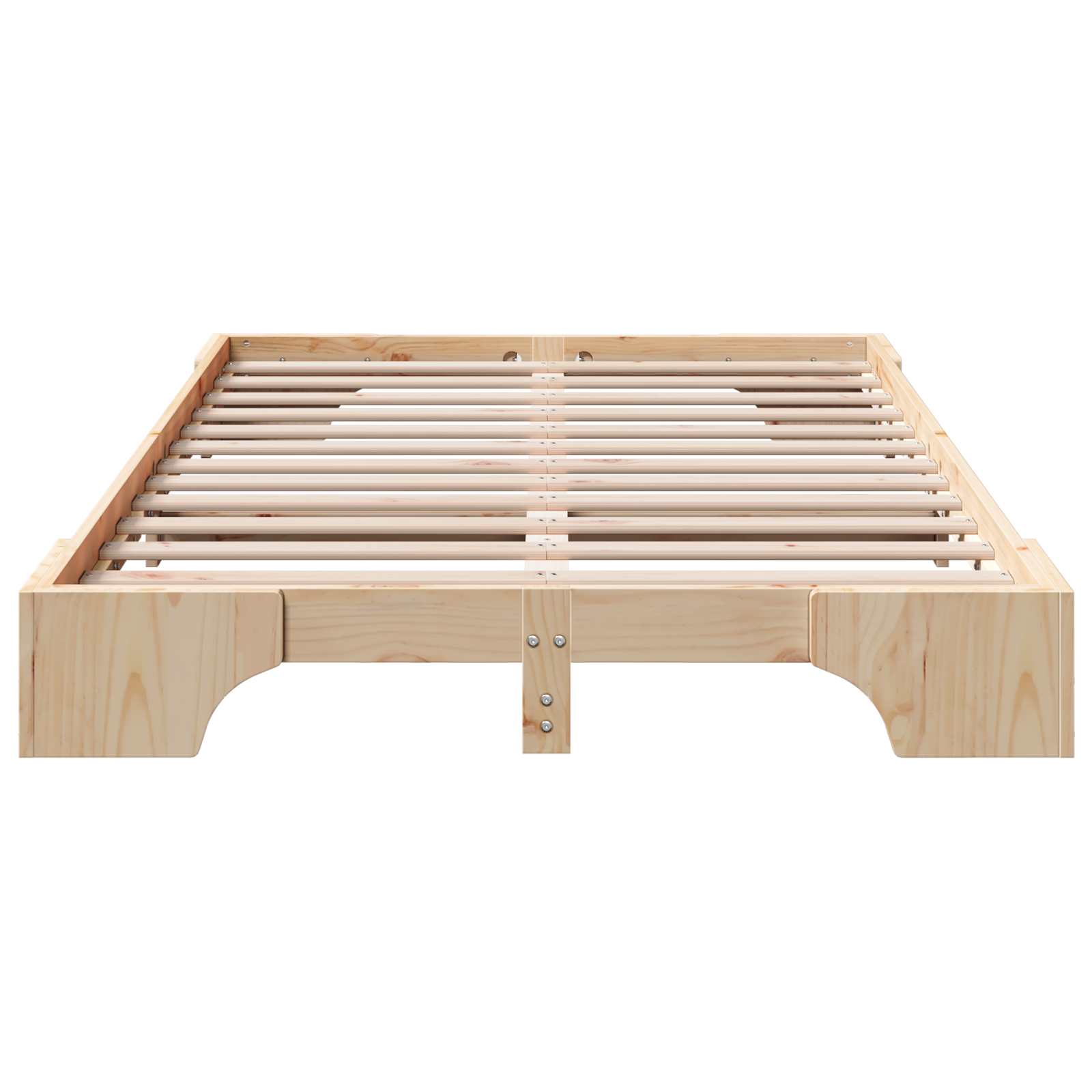 Bed Frame Natural Solid Pine wood 135 x 190 cm Bed Frame - Image 6