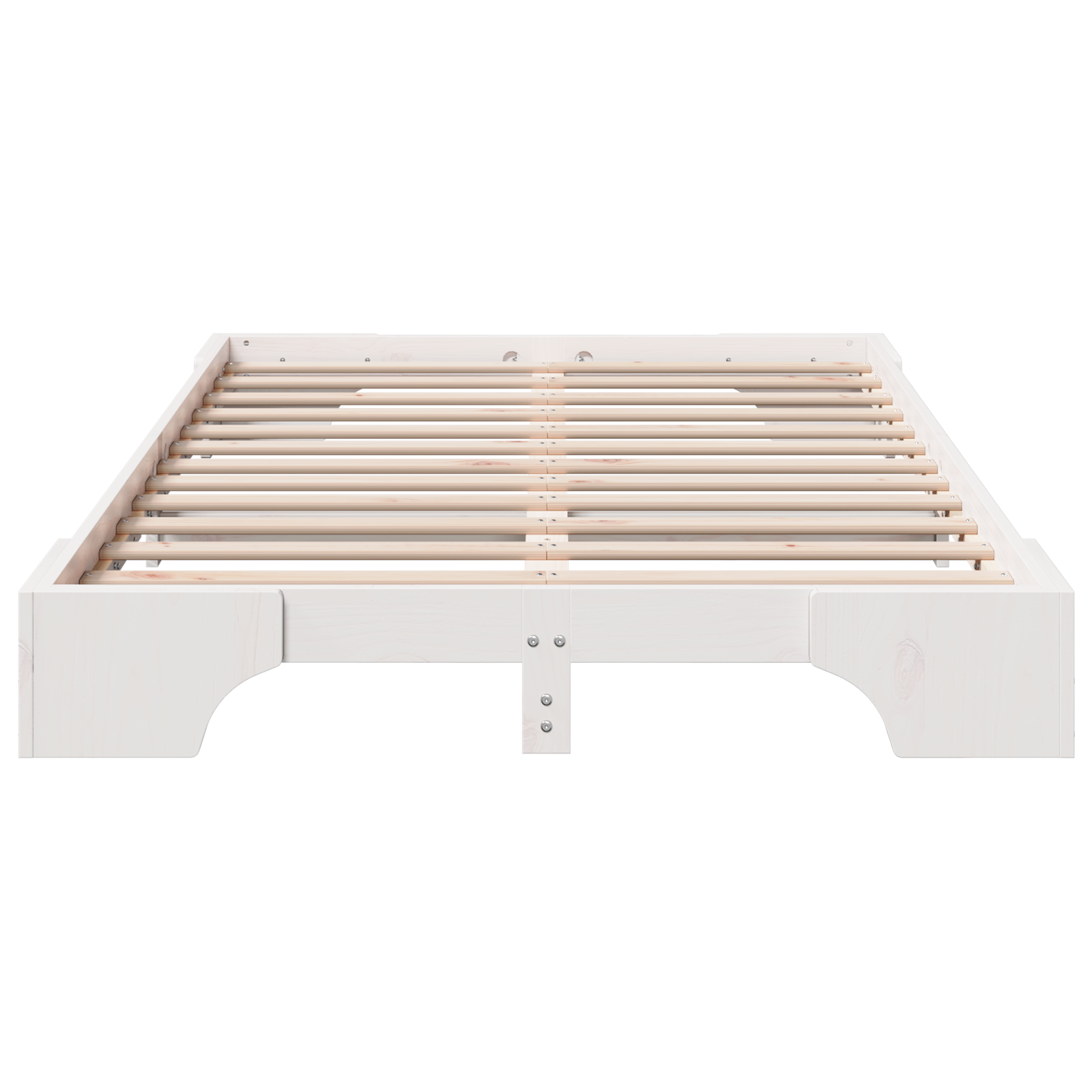 Bed Frame White Solid Pine wood 135 x 190 cm Bed Frame - Image 6