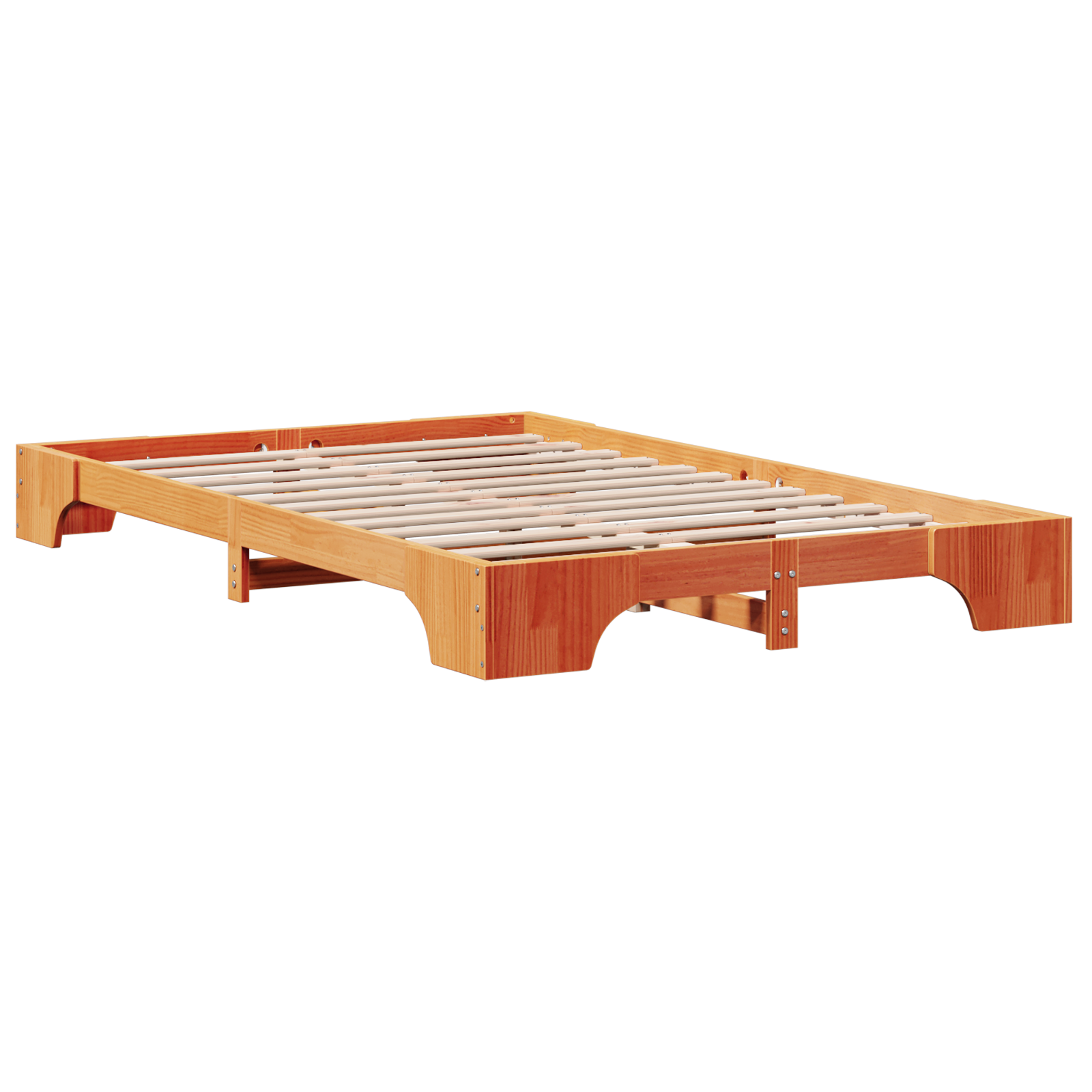  vidaXL Viaszbarna Ágykeret 135x190 cm Tömör Fenyőből akciós termékkép 1