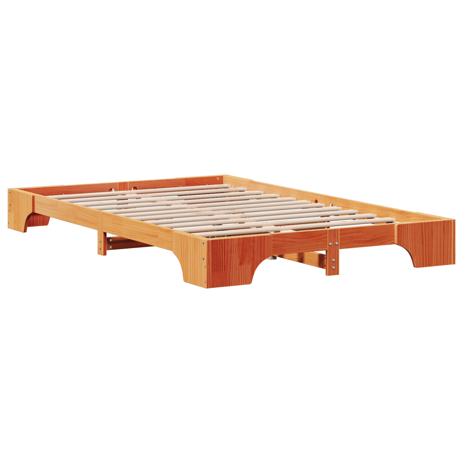 Bed Frame Wax brown Solid wood 120 x 190 cm Tough Bed Frame - Image 8