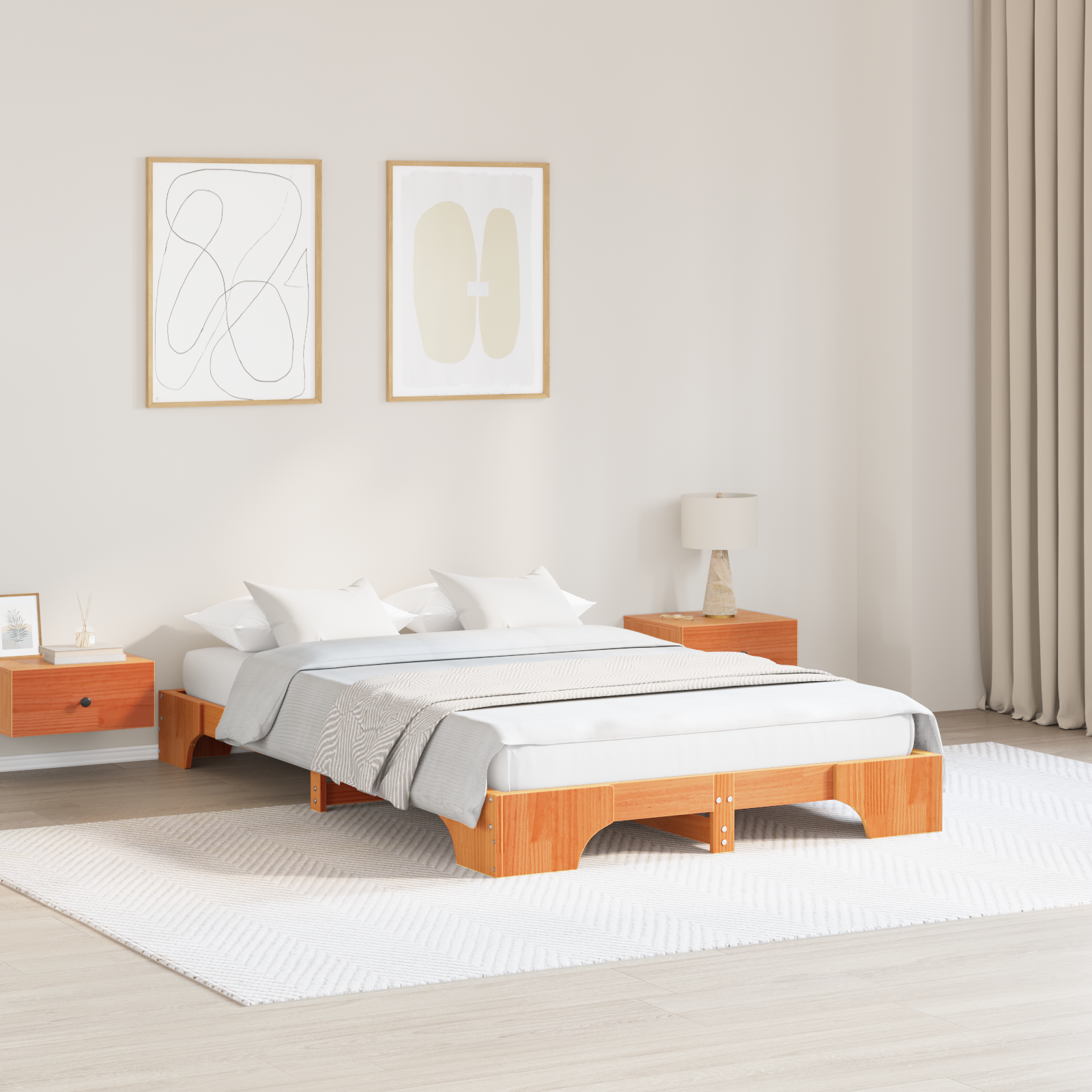 Bedframe Wax Bruin 120×190 cm van Massief Grenenhout