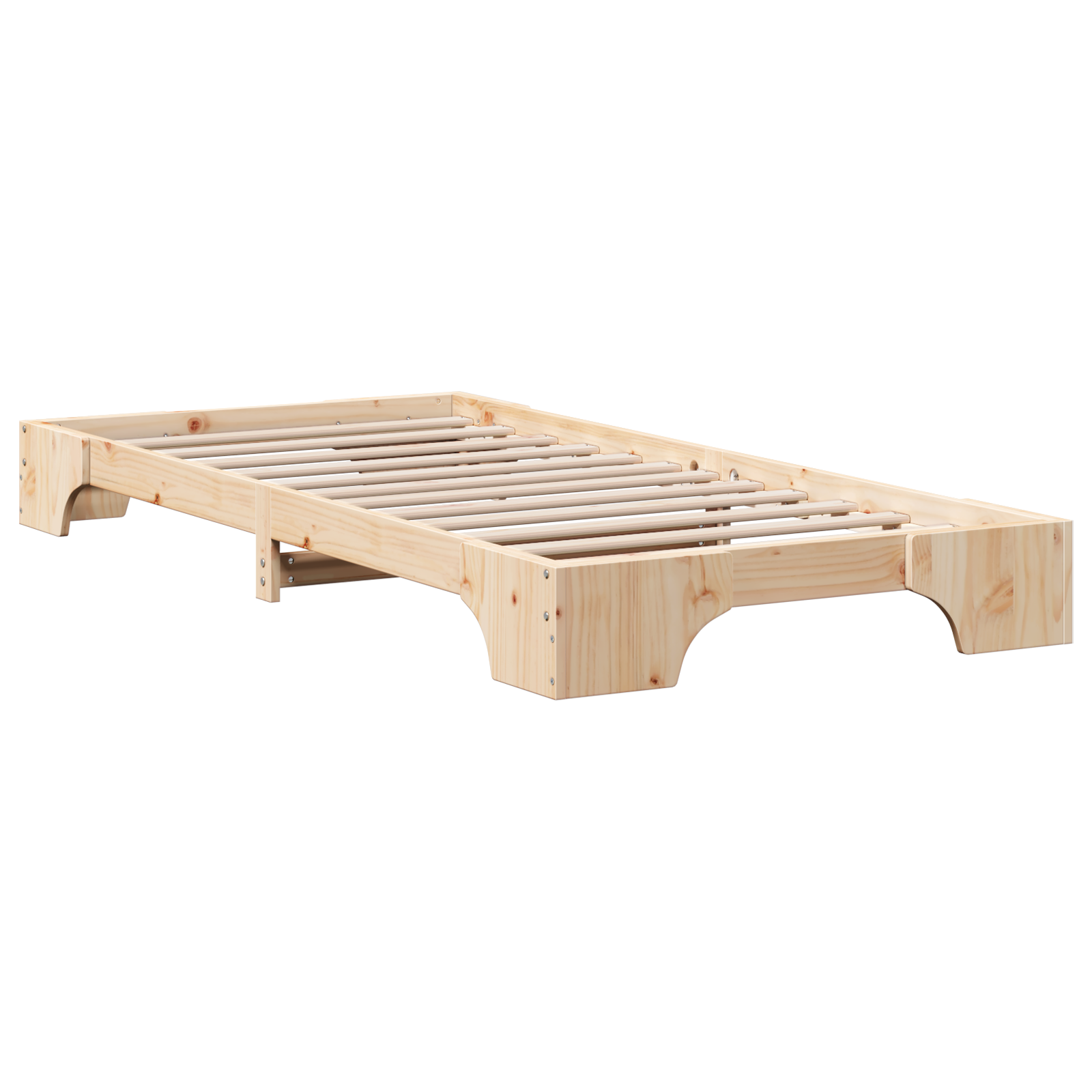 Bed Frame Natural Solid Pine wood 80 x 200 cm Durable Bed Frame - Image 8