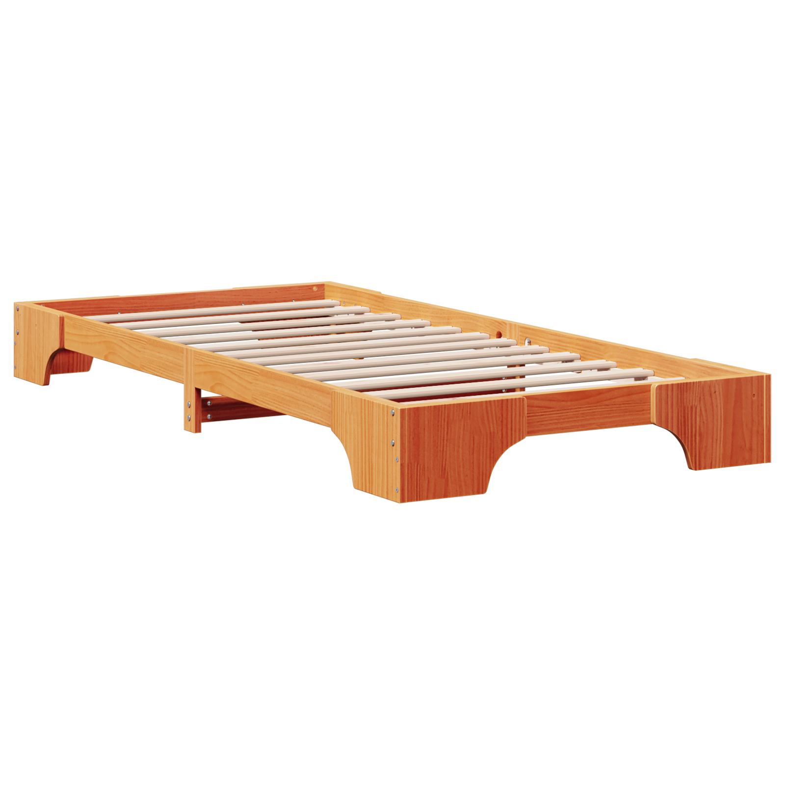 Bed Frame Wax brown Solid Wood 80 x 200 cm Bed Frame - Image 8
