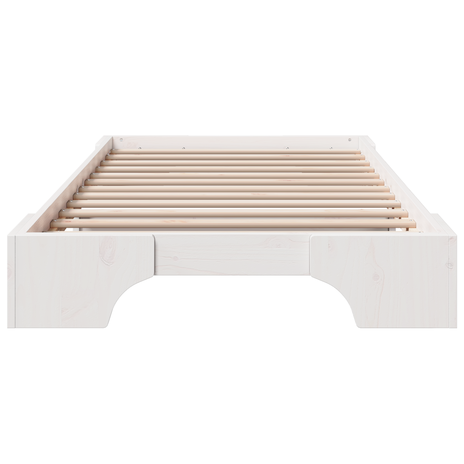 Bed Frame White Solid Pine wood 90 x 190 cm Rectangular - Image 6