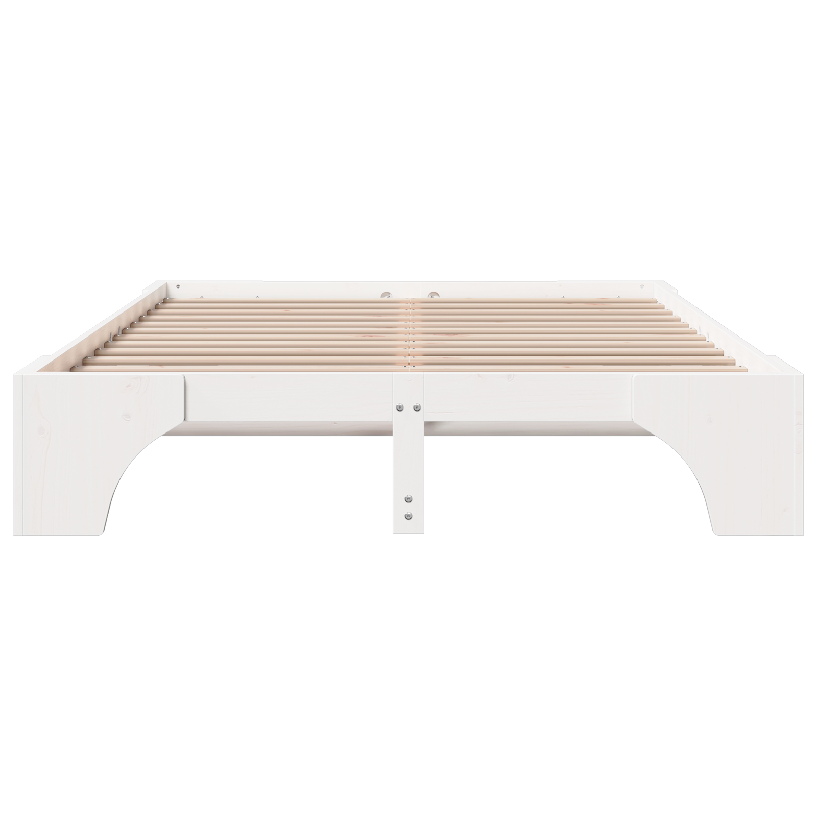 Bed Frame White Solid wood 160 x 200 cm Durable Bed Frame - Image 6