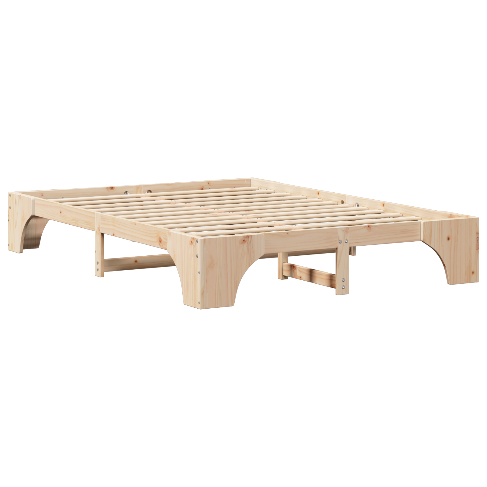 Bed Frame Natural Solid Pine wood 140 x 200 cm Durable - Image 3