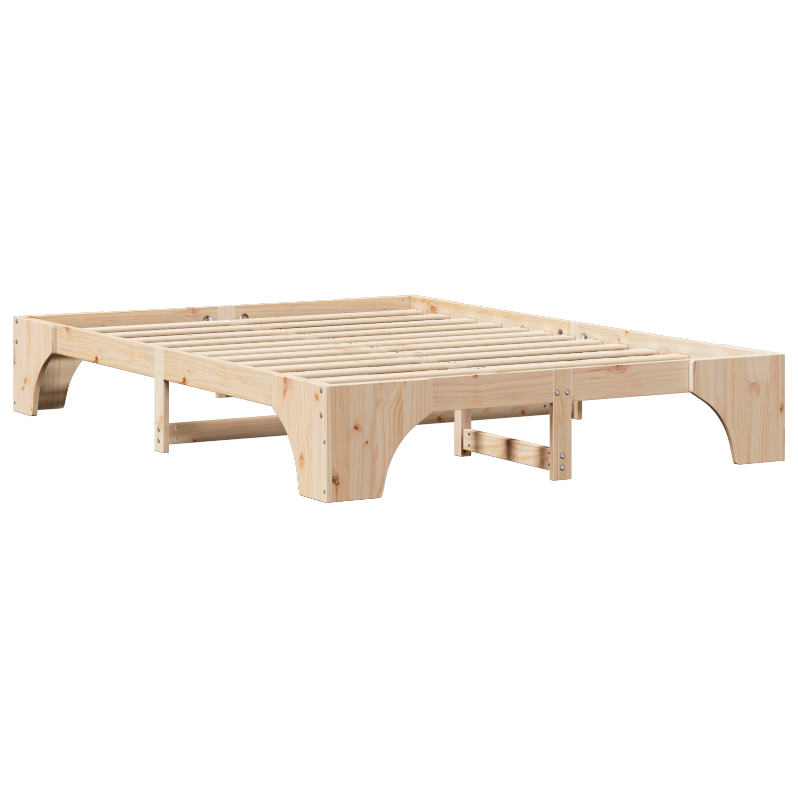 Bed Frame Natural Solid Pine wood 140 x 200 cm Durable - Image 8