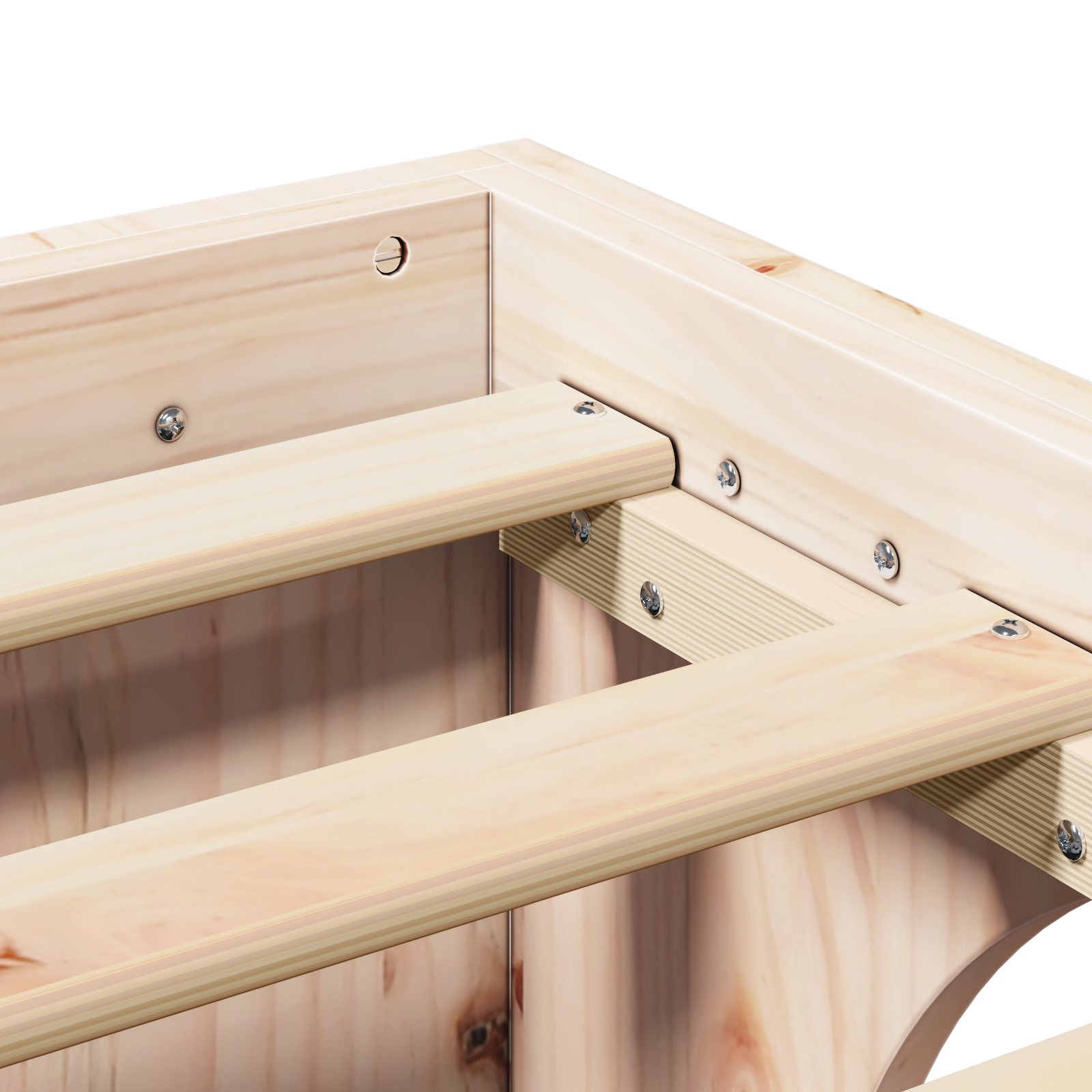 Bed Frame Natural Solid Pine wood 120 x 200 cm Durable - Image 9