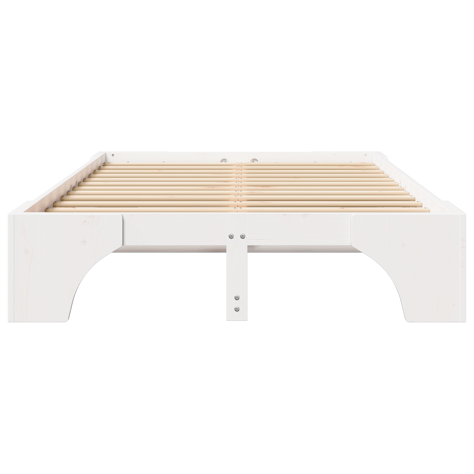 Bed Frame White Wood 120 x 200 cm Durable Bed Frame - Image 6