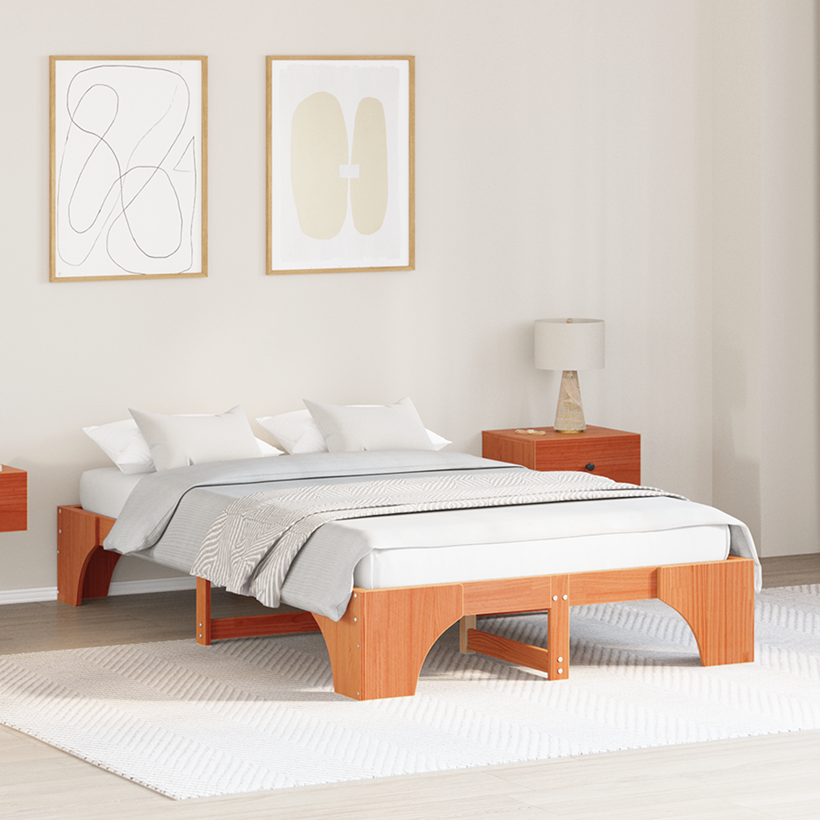 Bedframe Wax Bruin 120×200 cm van Massief Grenenhout