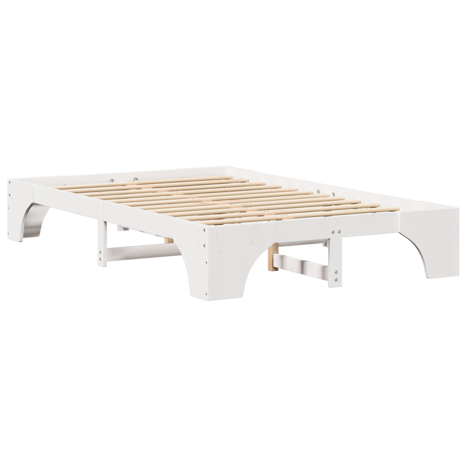 Full Bed Frame White Solid Wood Full Tough Rectangular - Image 3