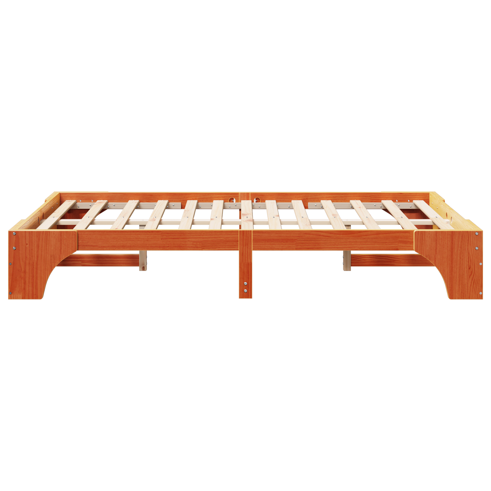 Wood Bed Frame Wax brown Solid wood 140 x 190 cm Durable - Image 7