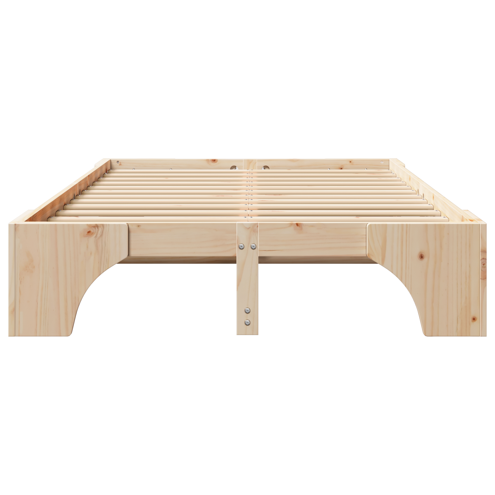 Bed Frame Natural Solid Pine wood 135 x 190 cm Durable - Image 6