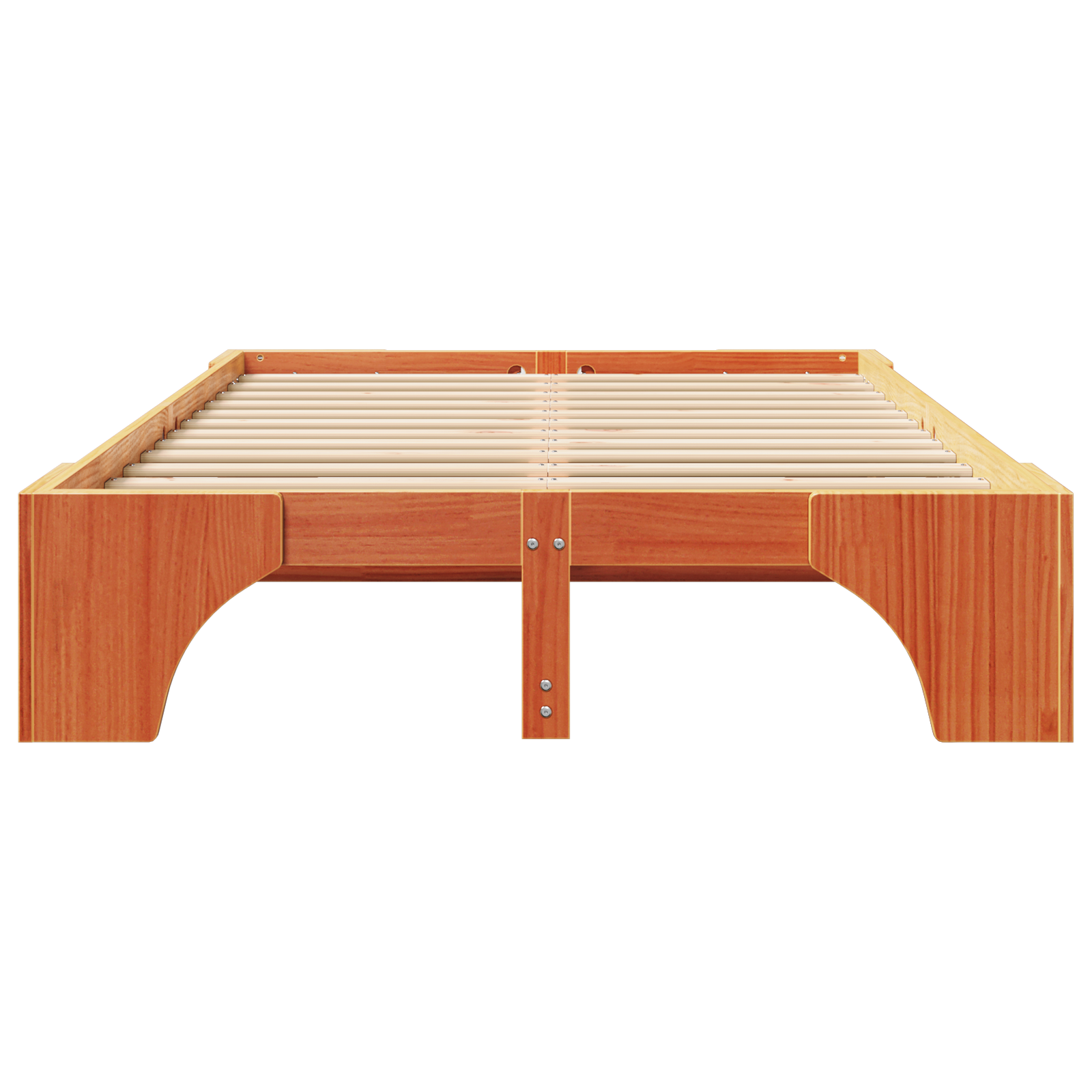 Bed Frame Wax brown Solid Pine wood Full Size - Image 6