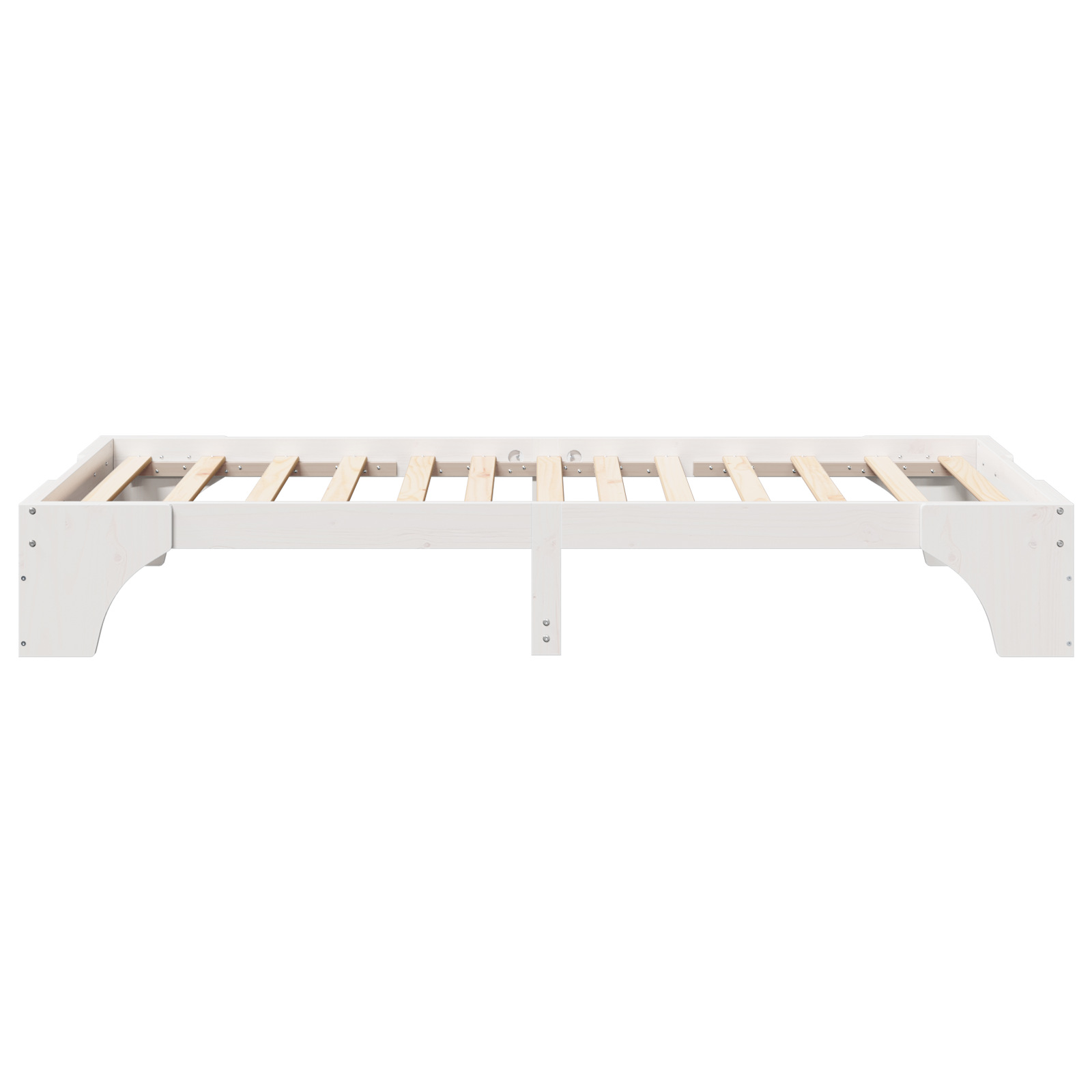 Bed Frame White Wood 100 x 200 cm Rectangular - Image 7